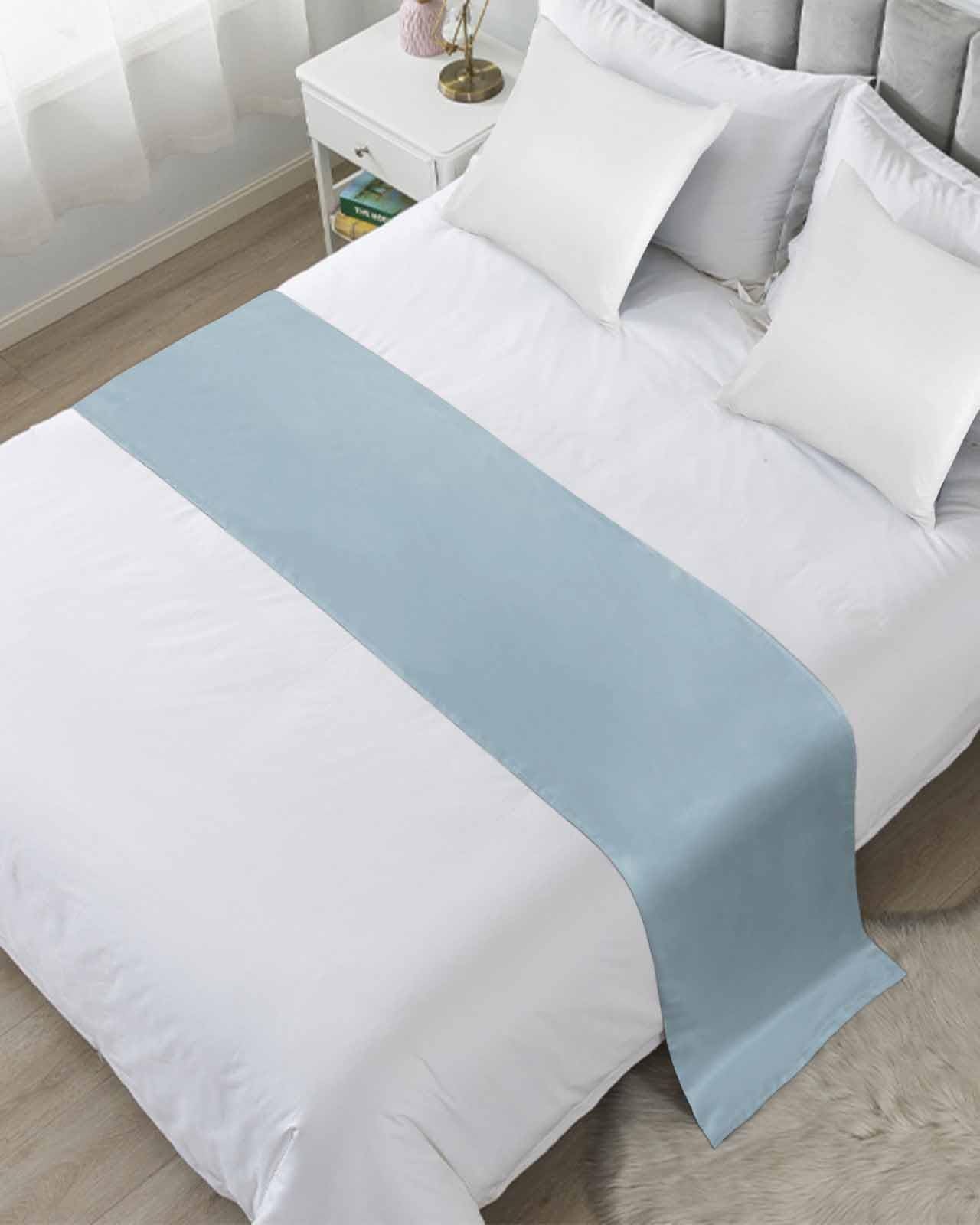 DecorLovee Ivory White Bed Runners for Queen Size Bed, Modern Decorative Bed Throws for Foot of Bed, Farmhouse Pure Ivory White Bed Runner Sofa Throw Bedding Scarf Protector Slipcover for Bedroom