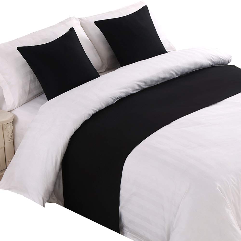 Mengersi Solid Bed Runner Scarf Protector Slipcover Bed Decorative Scarf for Bedroom Hotel Wedding Room (King, Beige)
