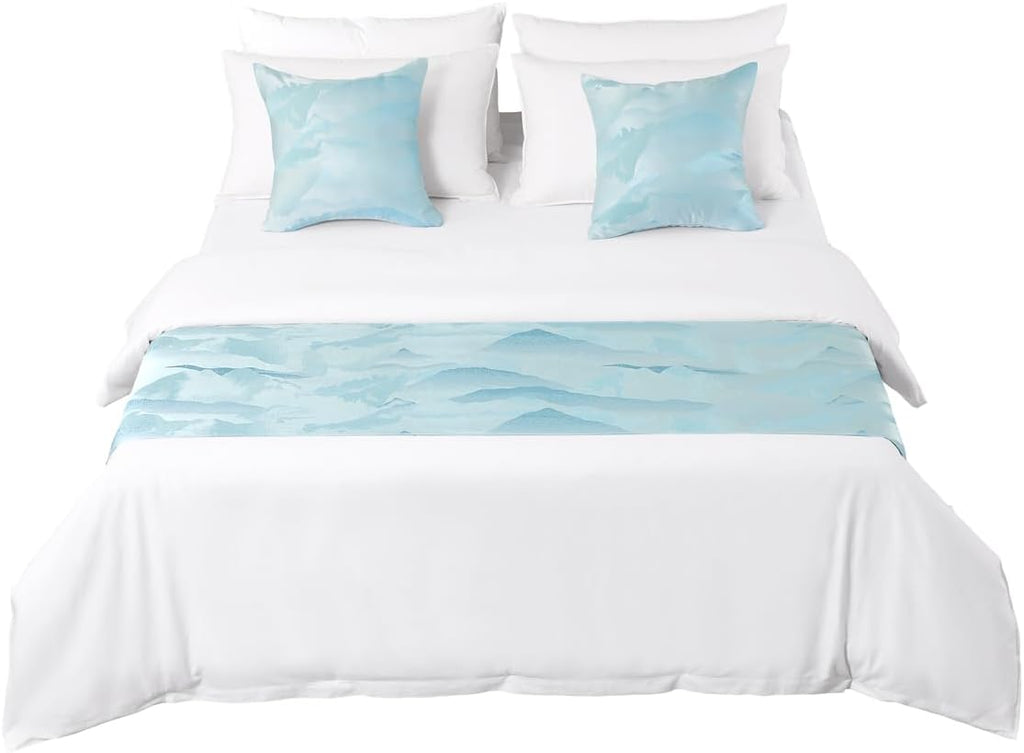 AMBERIS Bed Runners & Scarves, Modern Style Bed Scarf No Fading Soft (Pillowcases Sold Separately)