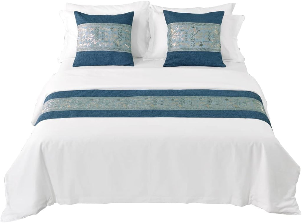 AMBERIS Chenille Bed Runner, Durable Decorative Bed Scarf for Home and Hotel (Pillowcases Sold Separately)