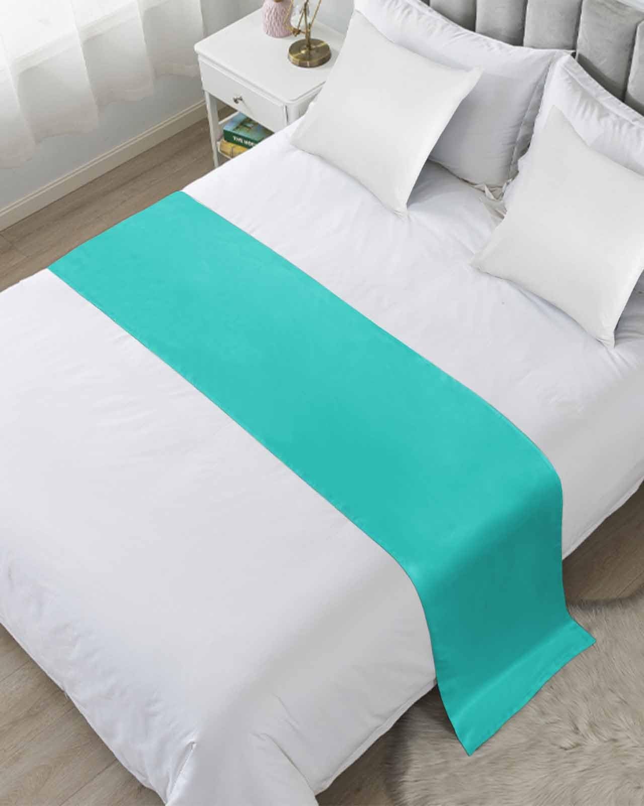 DecorLovee Ivory White Bed Runners for Queen Size Bed, Modern Decorative Bed Throws for Foot of Bed, Farmhouse Pure Ivory White Bed Runner Sofa Throw Bedding Scarf Protector Slipcover for Bedroom