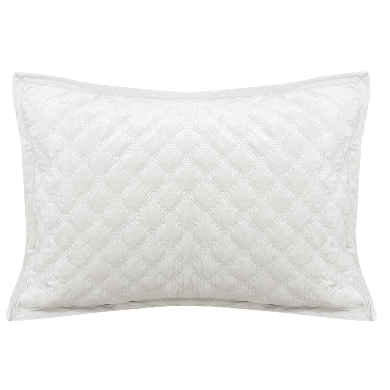 Standard Pillowcase 20X26 1 Piece Pillow Cover with Envelope Closure Rectangular Quilted Pillow Case Soft Decorative Texture Pillow Sham for Bed, Ivory White