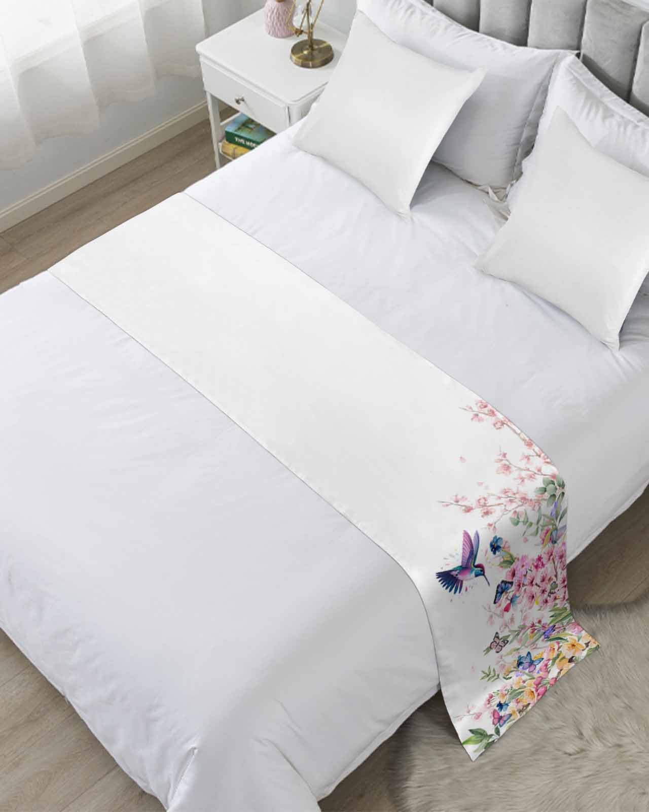 Abstract Mottled Turquoise Green Gray Art Bed Runners for Bedroom Hotel,Decorative Bedding Scarf Retro Painting Bed End Blanket Bedding Runner Scarves for Queen Size Bed,94x20in