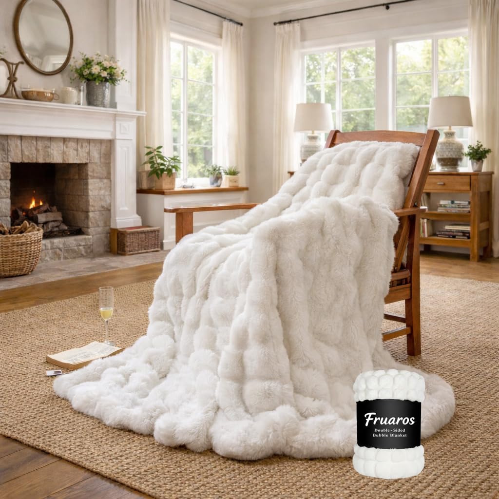 Cow Print Faux Fur Throw Blanket for Couch – 1000GSM Soft & Fluffy Cow Blanket for Bed, Sofa & Living Room, Warm Cozy Cow Gift for Women, 50x60 Inches Black to White Ombre with Brown Undertones