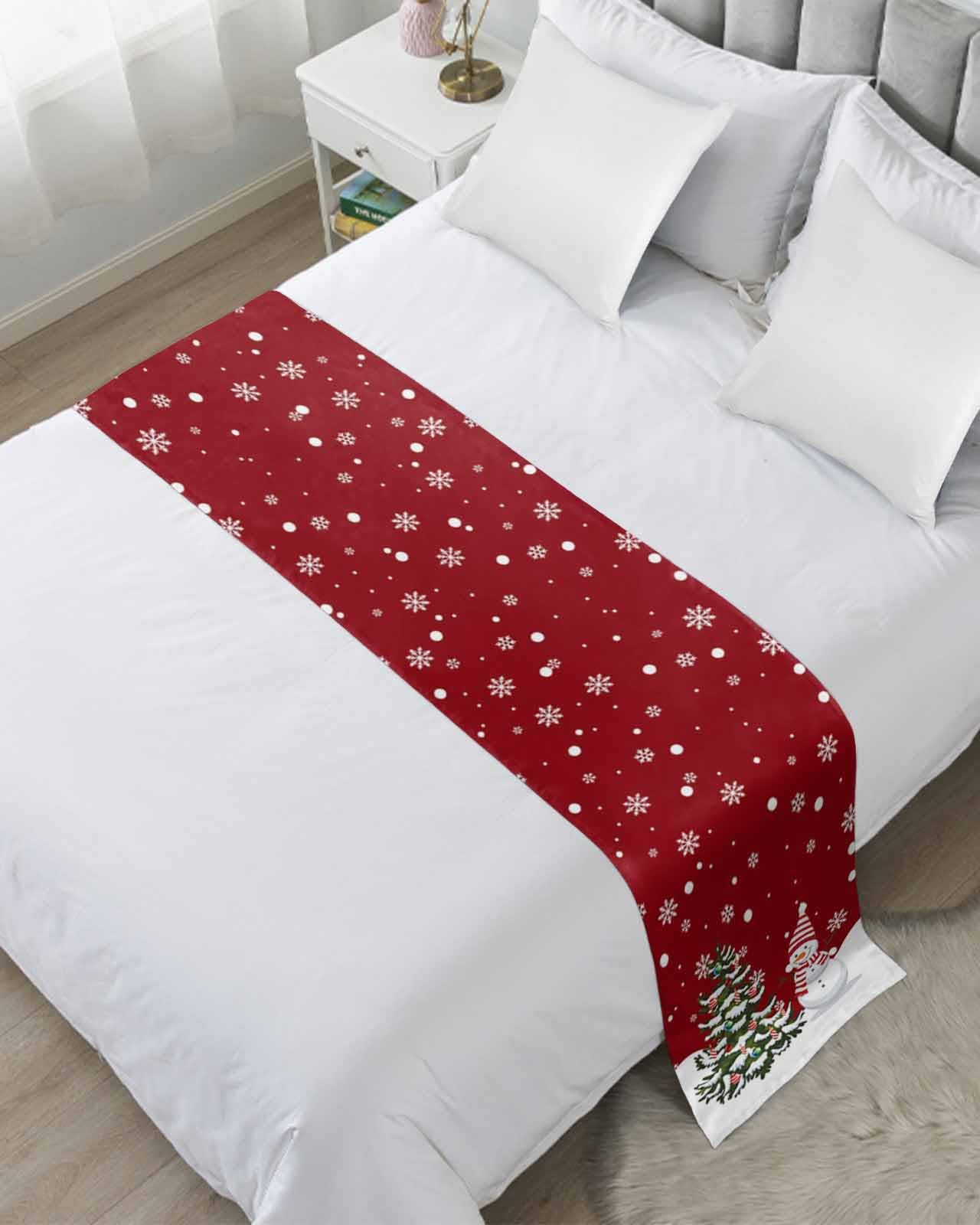Abstract Mottled Turquoise Green Gray Art Bed Runners for Bedroom Hotel,Decorative Bedding Scarf Retro Painting Bed End Blanket Bedding Runner Scarves for Queen Size Bed,94x20in