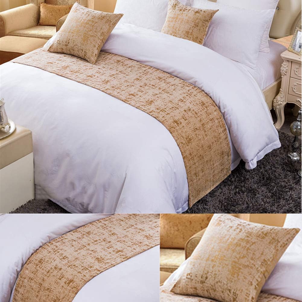 Twelve Gold Bed Runner Scarf Single Bed Scarfs Chenille Bed Decorative for Bedroom Hotel Bedroom