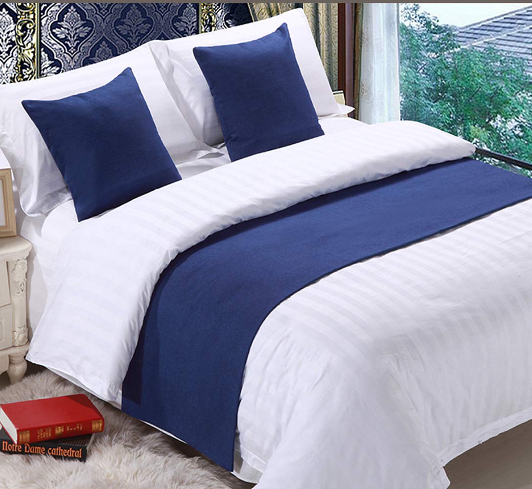 Mengersi Solid Bed Runner Scarf Protector Slipcover Bed Decorative Scarf for Bedroom Hotel Wedding Room (King, Beige)