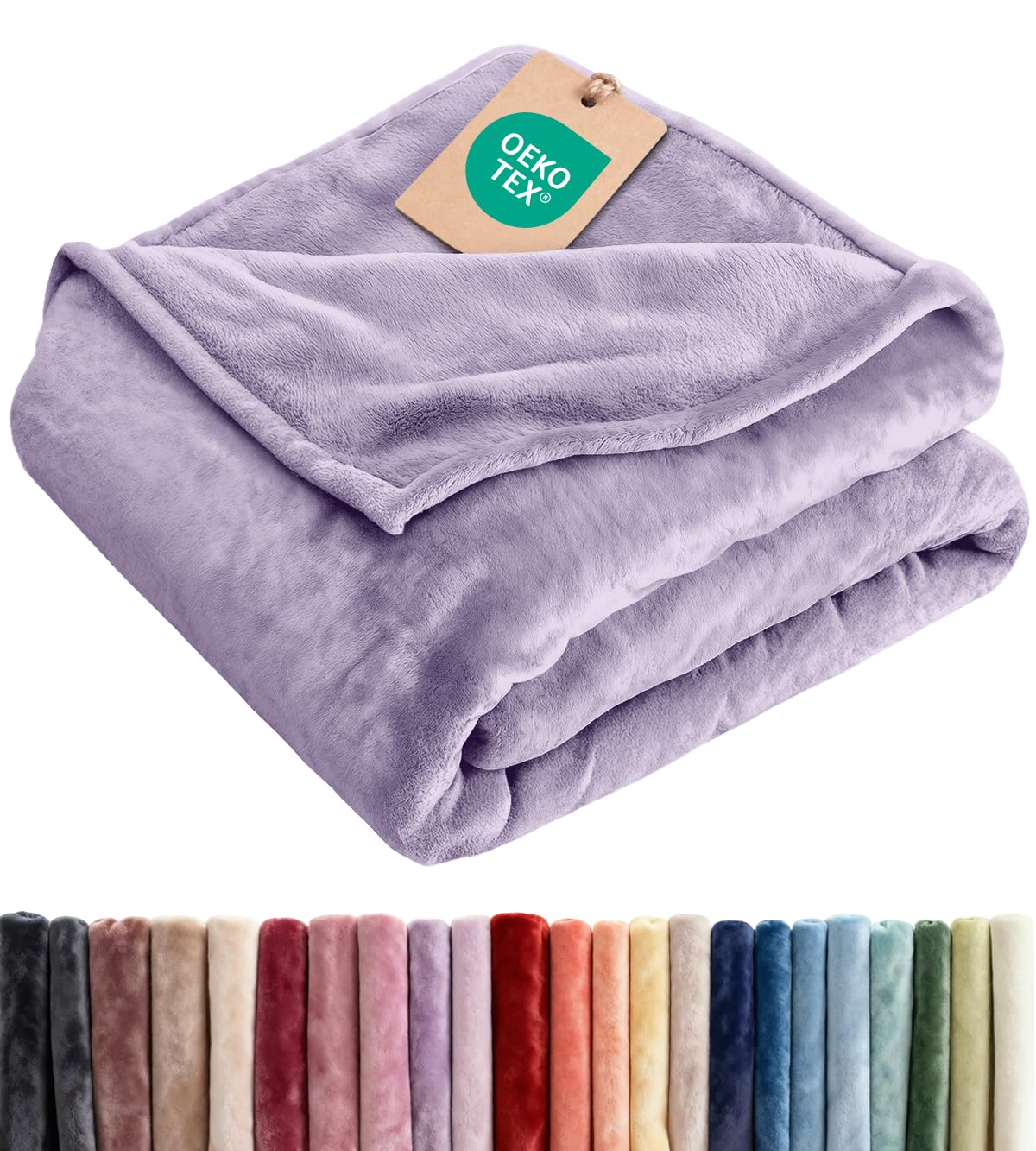 Ultra Soft Fleece Blanket Throw Size - Flannel Fleece Luxury Throw Blanket - Lightweight for Couch Bed Chair - Thick, Warm and Breathable - All Season Cozy Fuzzy, Anti-Static Microplush Bedding, Cream