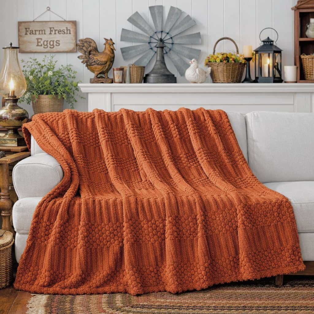 50x70 Inch Rust Throw Blanket