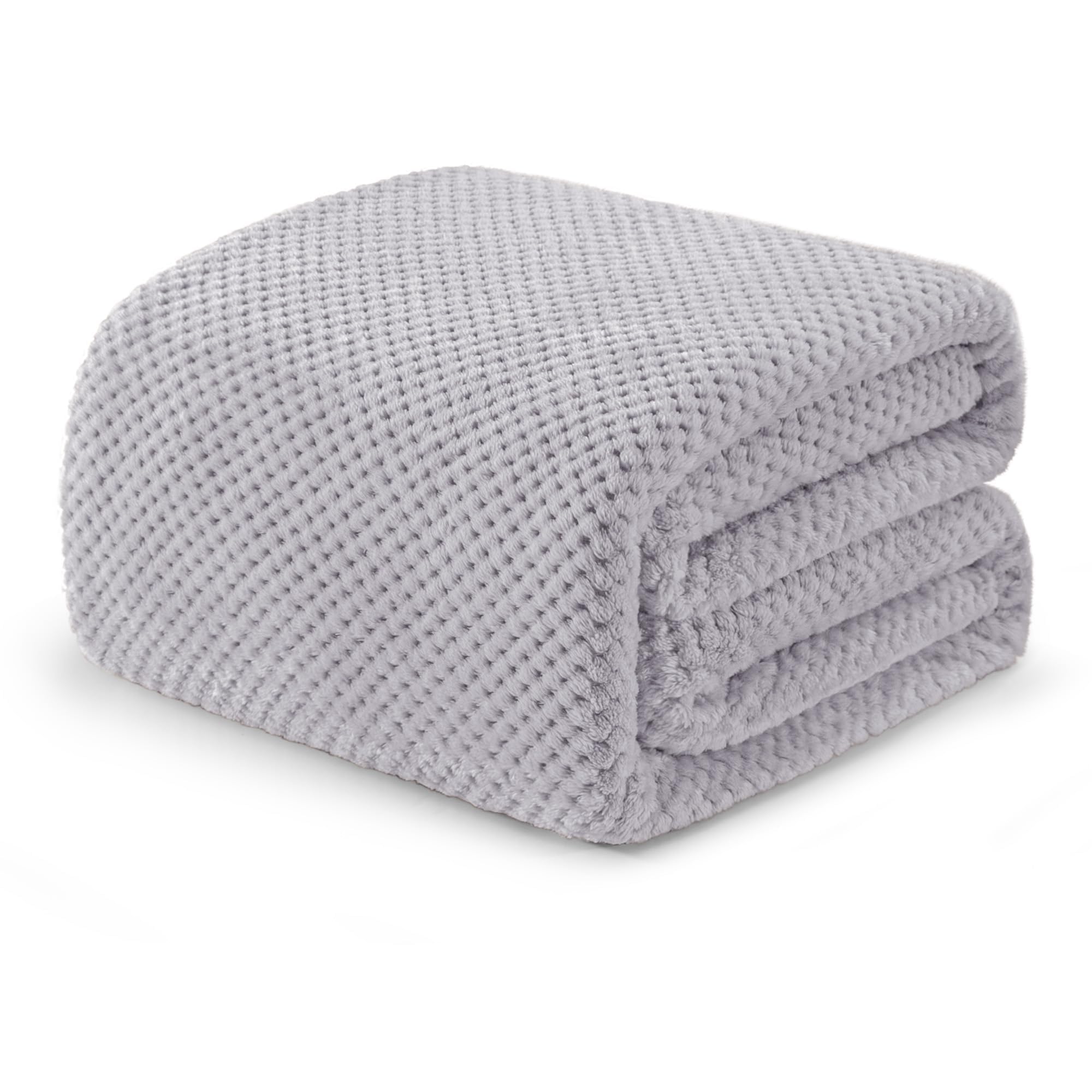Exclusivo Mezcla Fleece Throw Blanket Extra Large, Super Soft and Warm Blankets for Couch, Sofa and Bed Waffle Textured, Cozy, Fuzzy and Lightweight (Slate Blue, 50x70 Inches)
