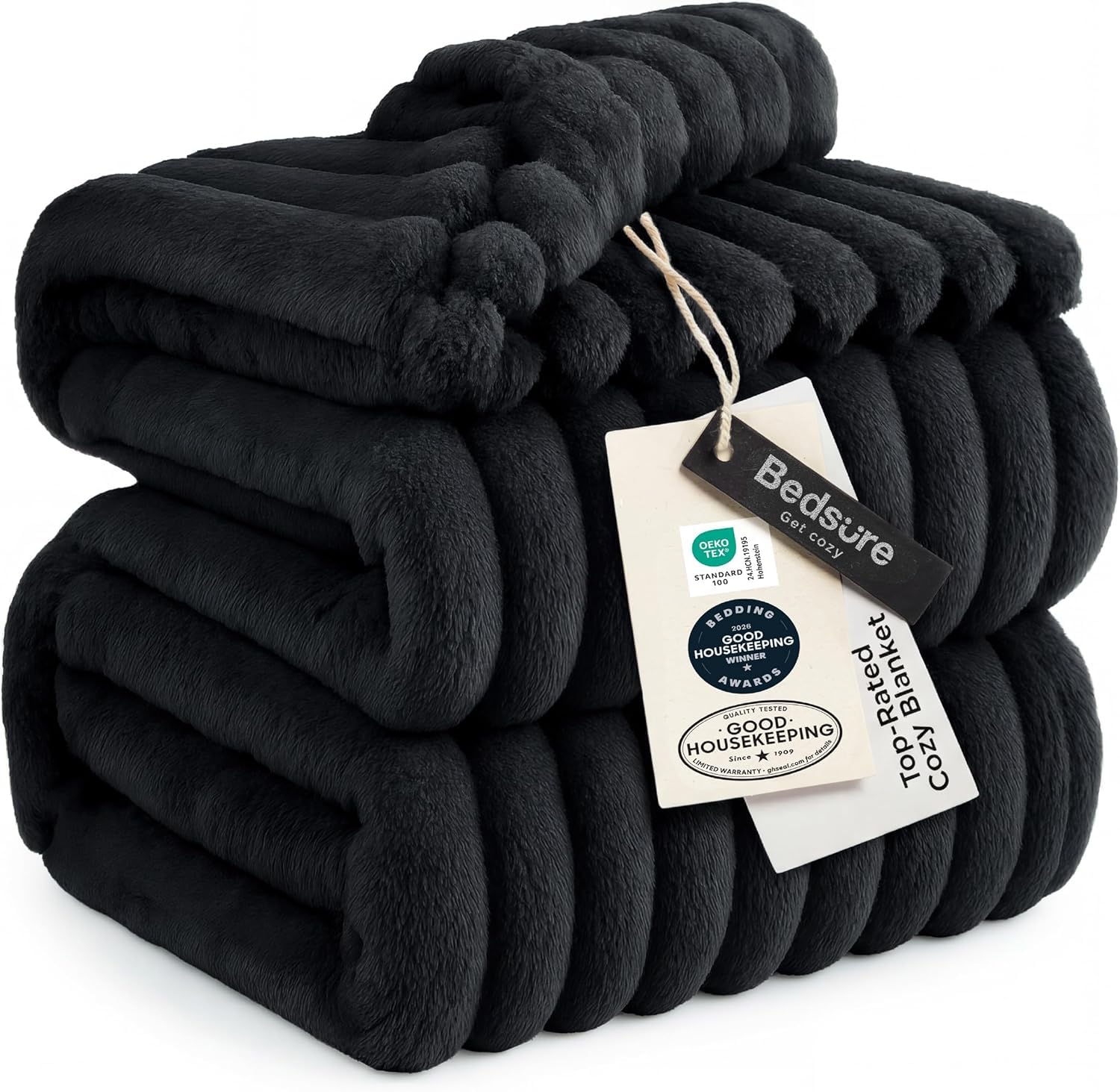 Bedsure GentleSoft Blankets Queen Size for Bed - Cozy Soft Sofa Couch Cover Blankets for Women, Cute Large Bedding Fleece Throws for Girls, Off White, 90x90 Inches