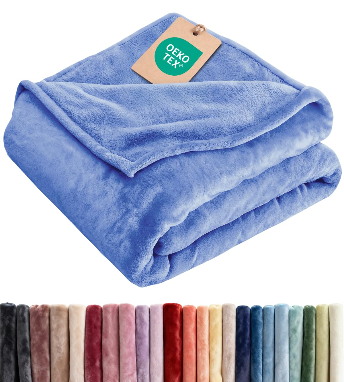 Ultra Soft Fleece Blanket Throw Size - Flannel Fleece Luxury Throw Blanket - Lightweight for Couch Bed Chair - Thick, Warm and Breathable - All Season Cozy Fuzzy, Anti-Static Microplush Bedding, Cream