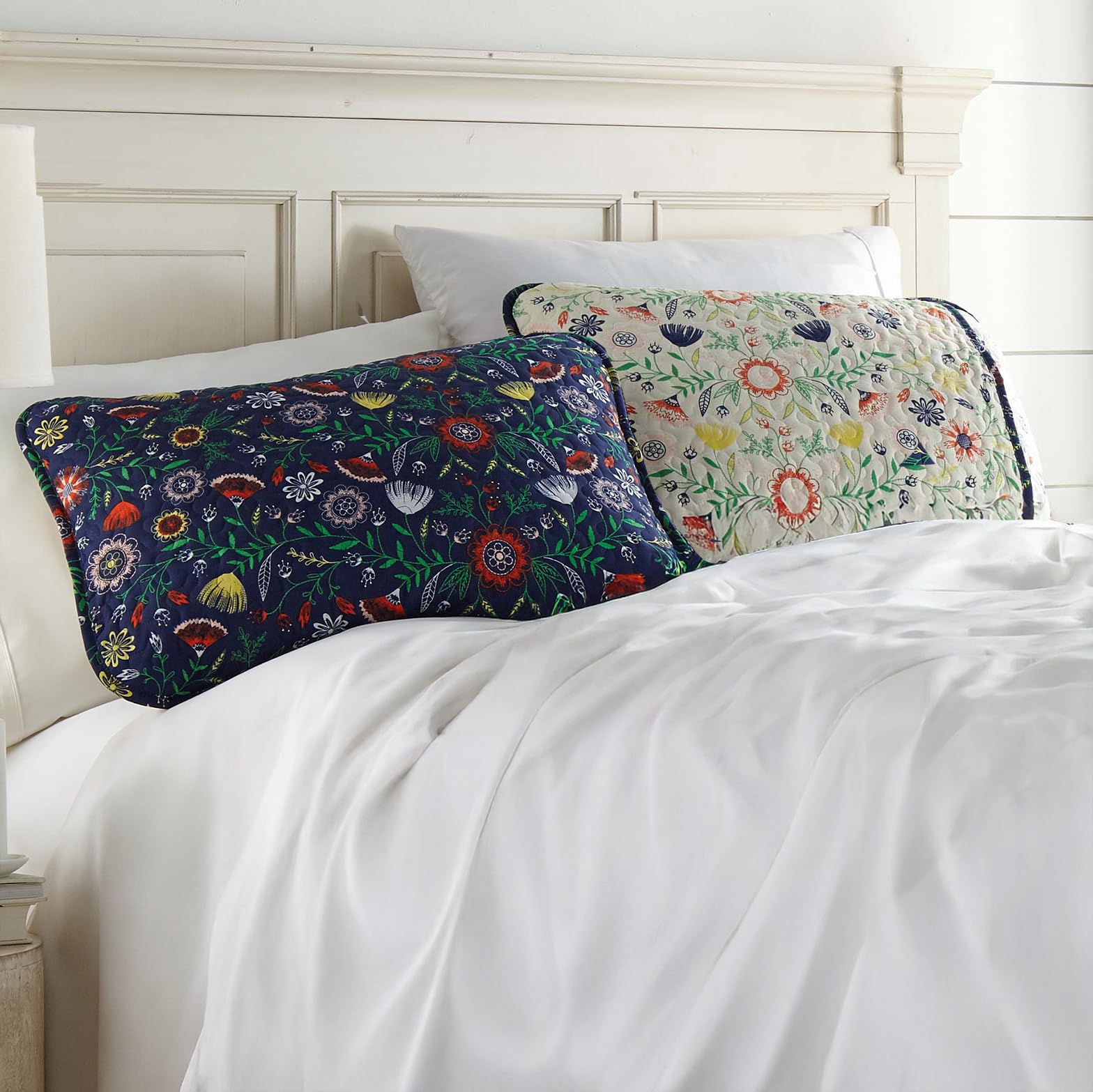 Southshore Fine Living, Inc. Blue Pillow Covers 20"x26", Decorative Pillow Shams Standard Size Set of 2, Fits Twin/Full/Queen Pillows, Breathable Quilted Pillow Shams Complement Quilt Set, Steel Blue