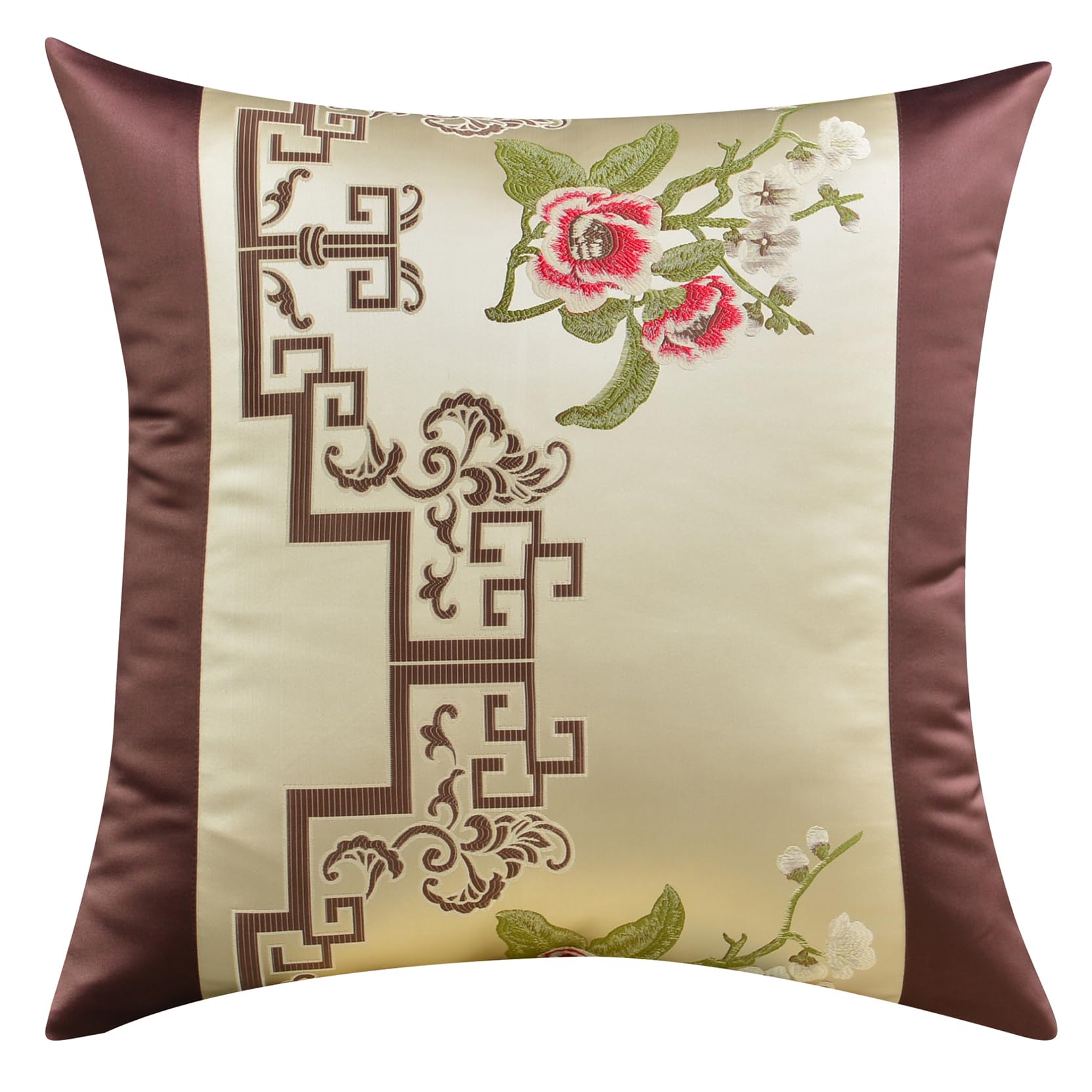 Chinese Style Bed Runner Scarf, Color Woven Jacquard Bedspreads Luxury Bedding Cover Decor for Hotel Wedding Room, Khaki Gold, 50 * 240cm for 1.8m Bed