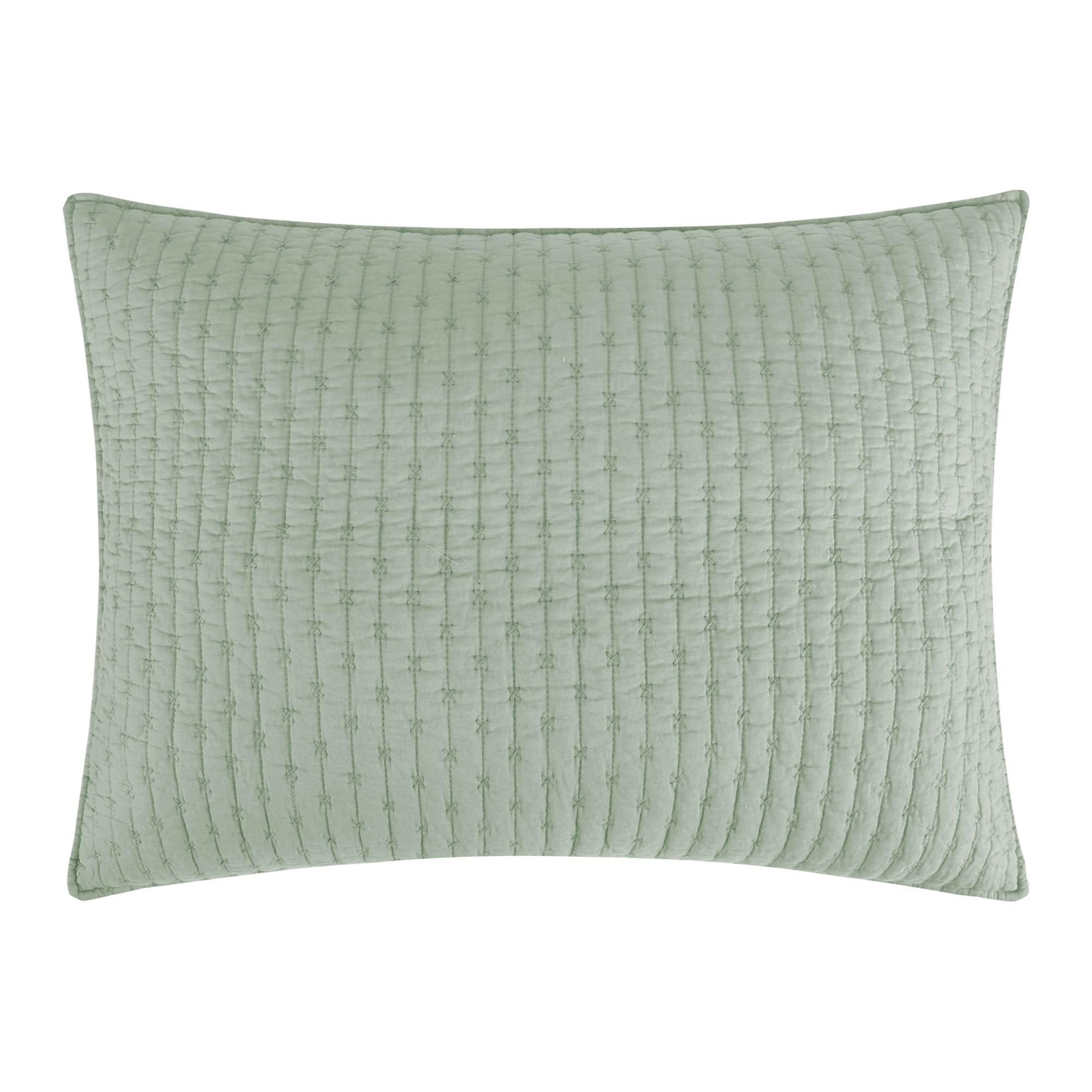 Levtex Home - Cross Stitch - Standard Sham - Forest Green - Sham (26x20in.) - Cotton