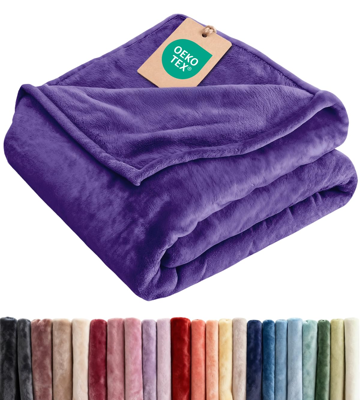 Ultra Soft Fleece Blanket Throw Size - Flannel Fleece Luxury Throw Blanket - Lightweight for Couch Bed Chair - Thick, Warm and Breathable - All Season Cozy Fuzzy, Anti-Static Microplush Bedding, Cream