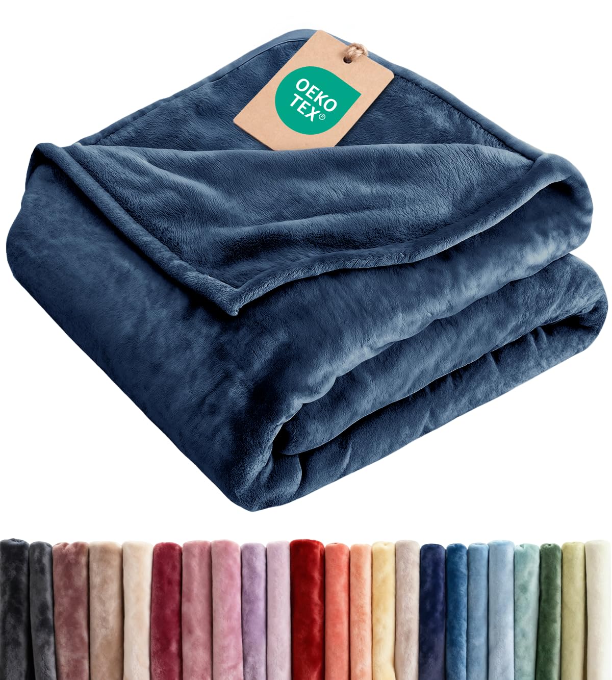 Ultra Soft Fleece Blanket Throw Size - Flannel Fleece Luxury Throw Blanket - Lightweight for Couch Bed Chair - Thick, Warm and Breathable - All Season Cozy Fuzzy, Anti-Static Microplush Bedding, Cream