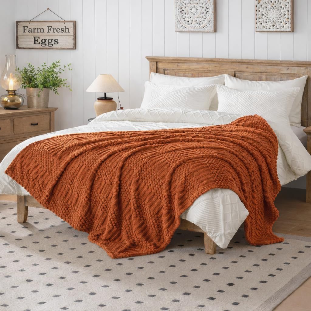 50x70 Inch Rust Throw Blanket