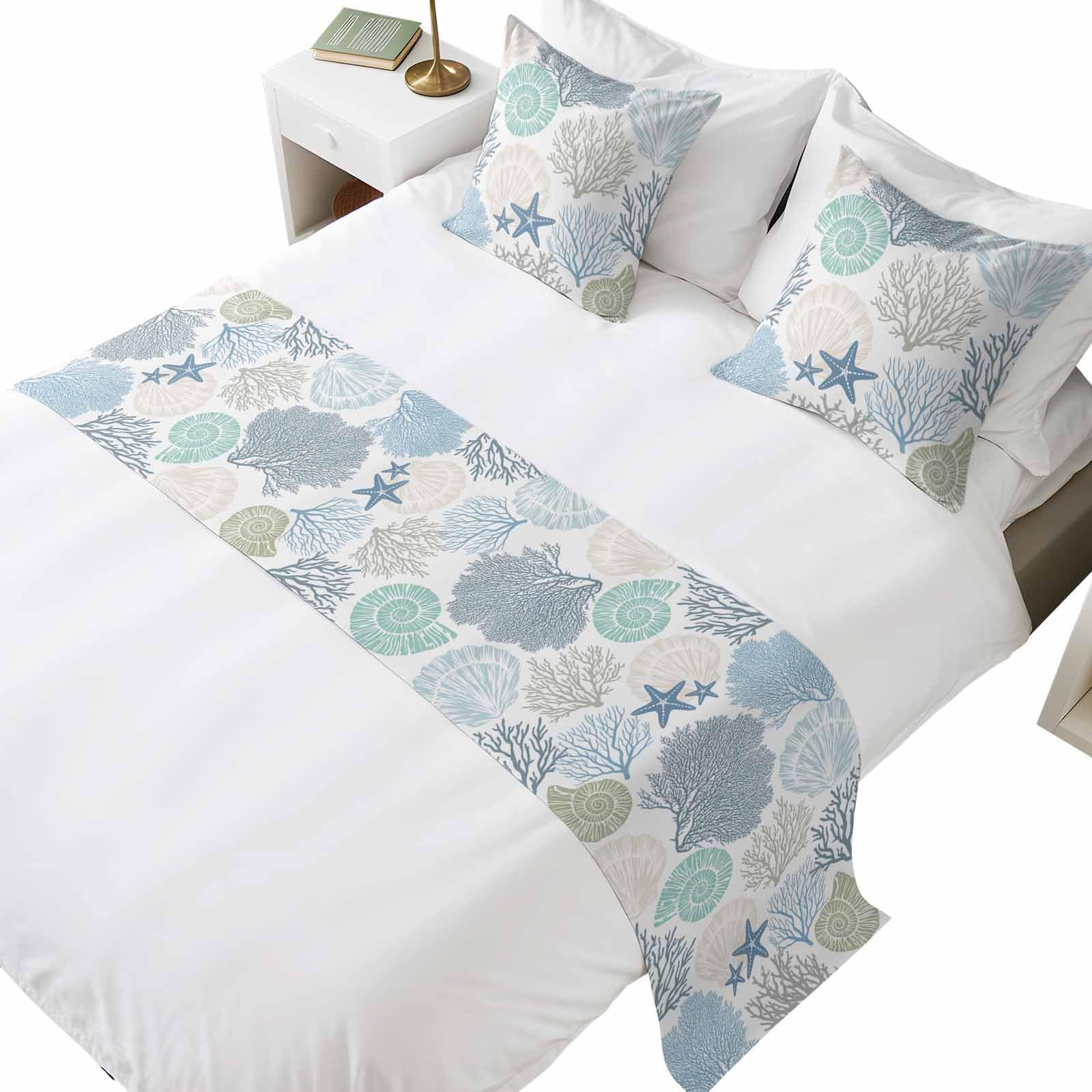 Sage Green Bed Runners for King Size Beds Farmhouse Bed Scarf Matching Decorative Throw Pillow Covers Modern Minimalism Solid Color Art Hotel Beds End Blanket Towel Soft Bedspread Protection