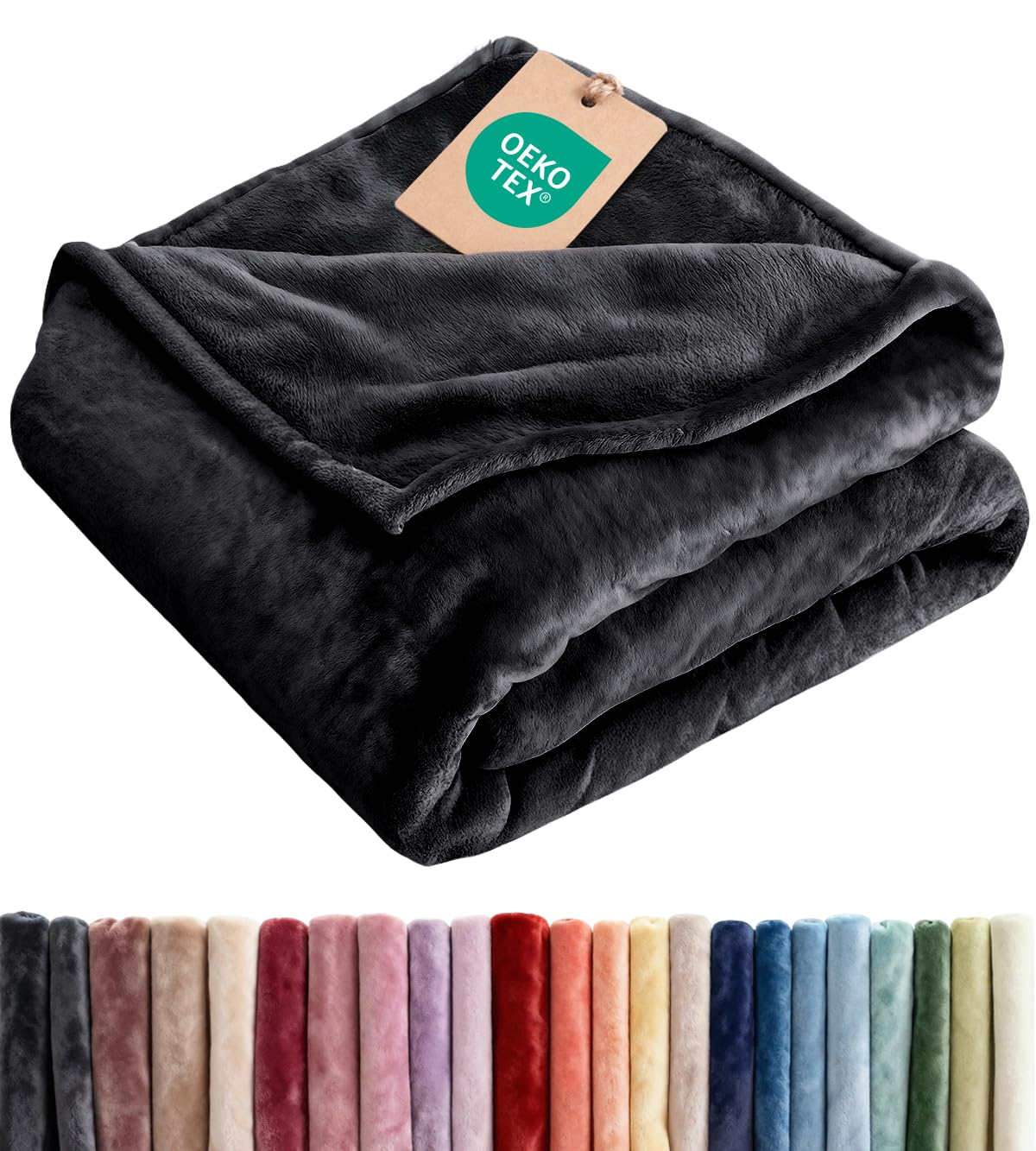 Ultra Soft Fleece Blanket Throw Size - Flannel Fleece Luxury Throw Blanket - Lightweight for Couch Bed Chair - Thick, Warm and Breathable - All Season Cozy Fuzzy, Anti-Static Microplush Bedding, Cream