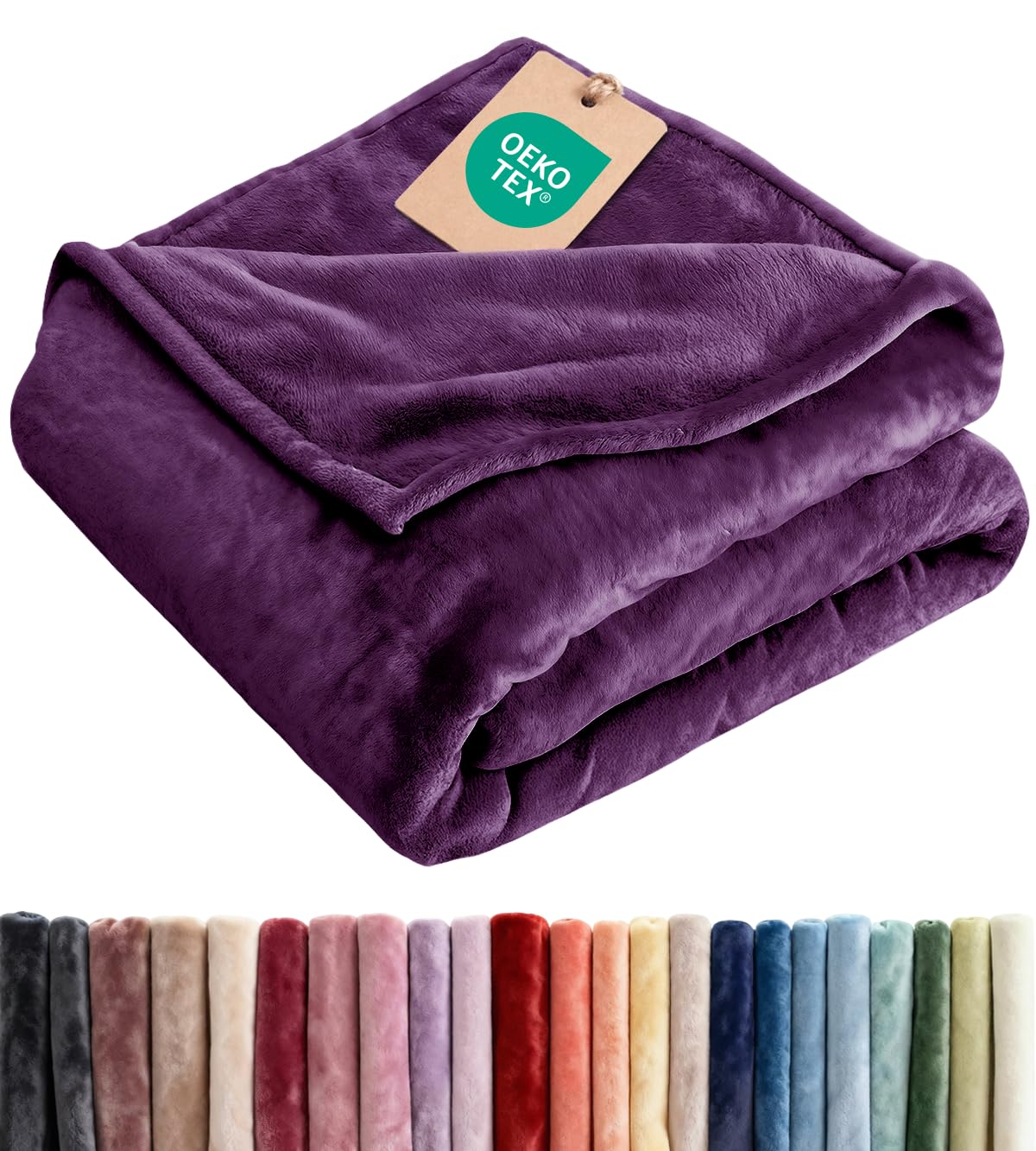 Ultra Soft Fleece Blanket Throw Size - Flannel Fleece Luxury Throw Blanket - Lightweight for Couch Bed Chair - Thick, Warm and Breathable - All Season Cozy Fuzzy, Anti-Static Microplush Bedding, Cream