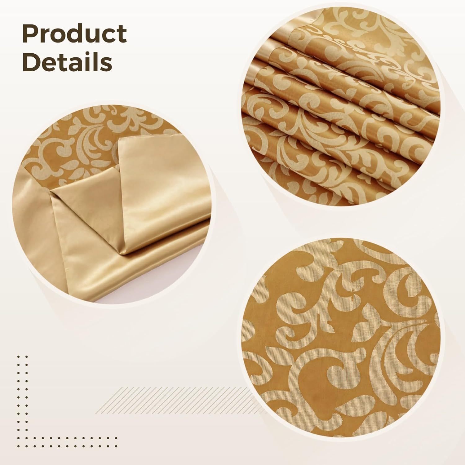 Queen Size Bed Runner, Gold Embroidered Polyester Scarf with Silk Feel, Reinforced Edges, Elegant Accent, 19.7 × 82.7