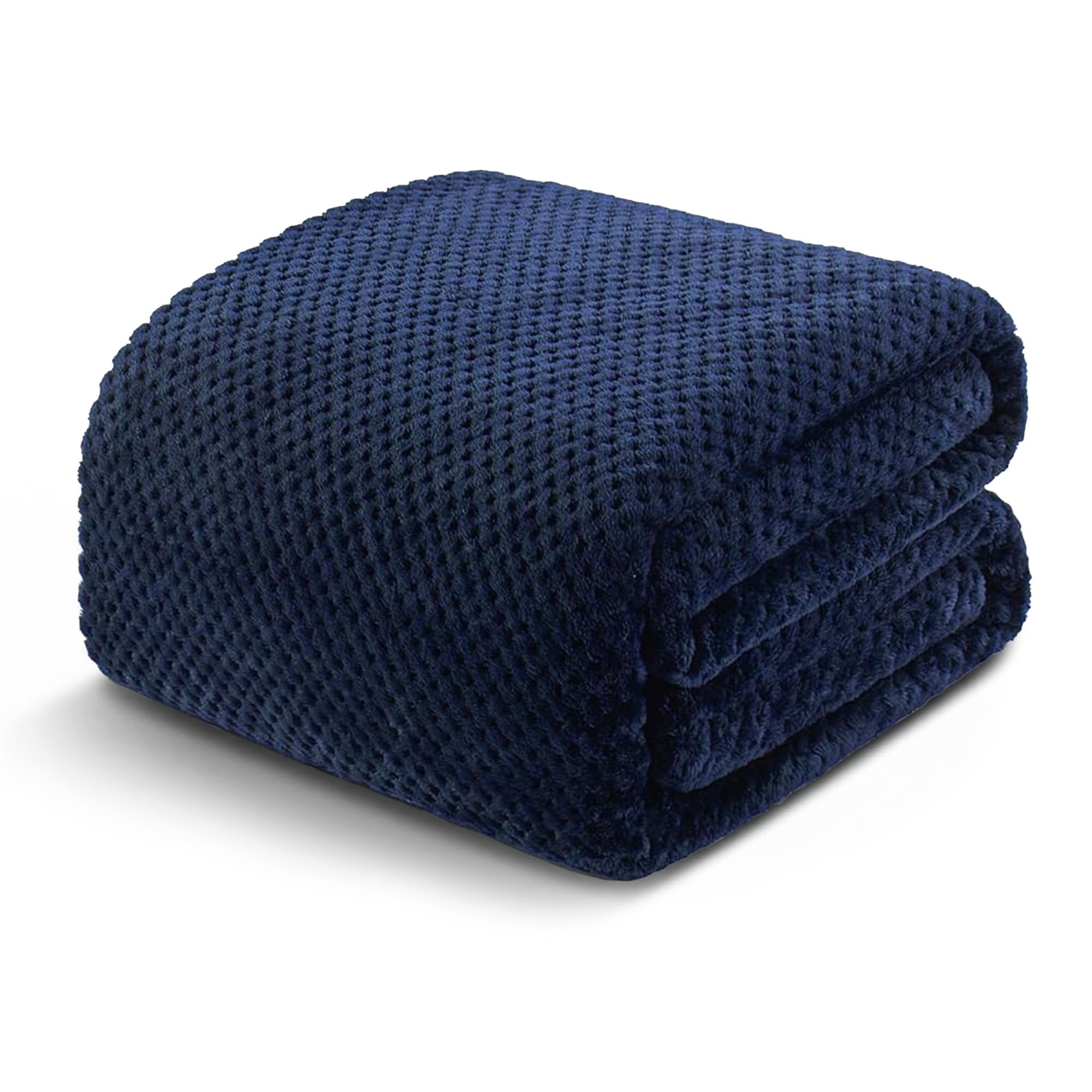 Exclusivo Mezcla Fleece Throw Blanket Extra Large, Super Soft and Warm Blankets for Couch, Sofa and Bed Waffle Textured, Cozy, Fuzzy and Lightweight (Slate Blue, 50x70 Inches)