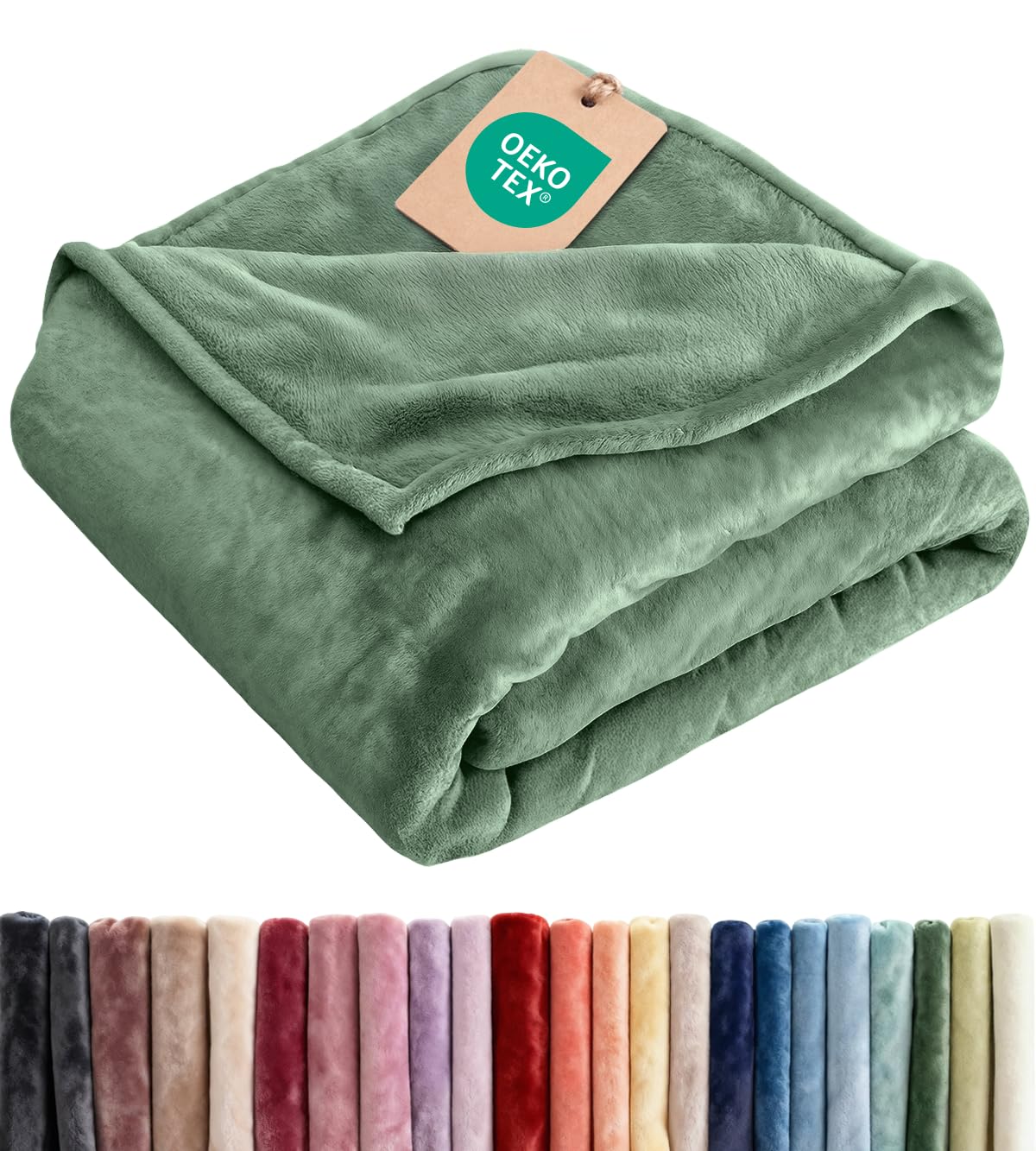 Ultra Soft Fleece Blanket Throw Size - Flannel Fleece Luxury Throw Blanket - Lightweight for Couch Bed Chair - Thick, Warm and Breathable - All Season Cozy Fuzzy, Anti-Static Microplush Bedding, Cream