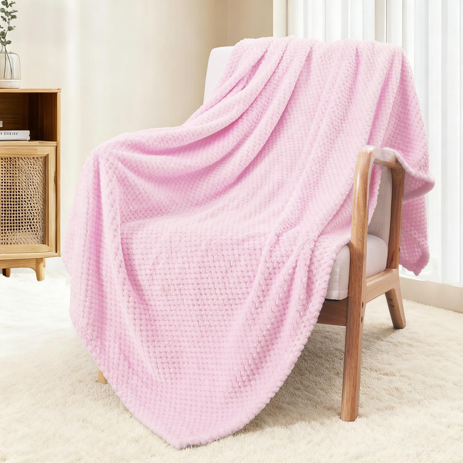 Exclusivo Mezcla Fleece Throw Blanket Extra Large, Super Soft and Warm Blankets for Couch, Sofa and Bed Waffle Textured, Cozy, Fuzzy and Lightweight (Slate Blue, 50x70 Inches)