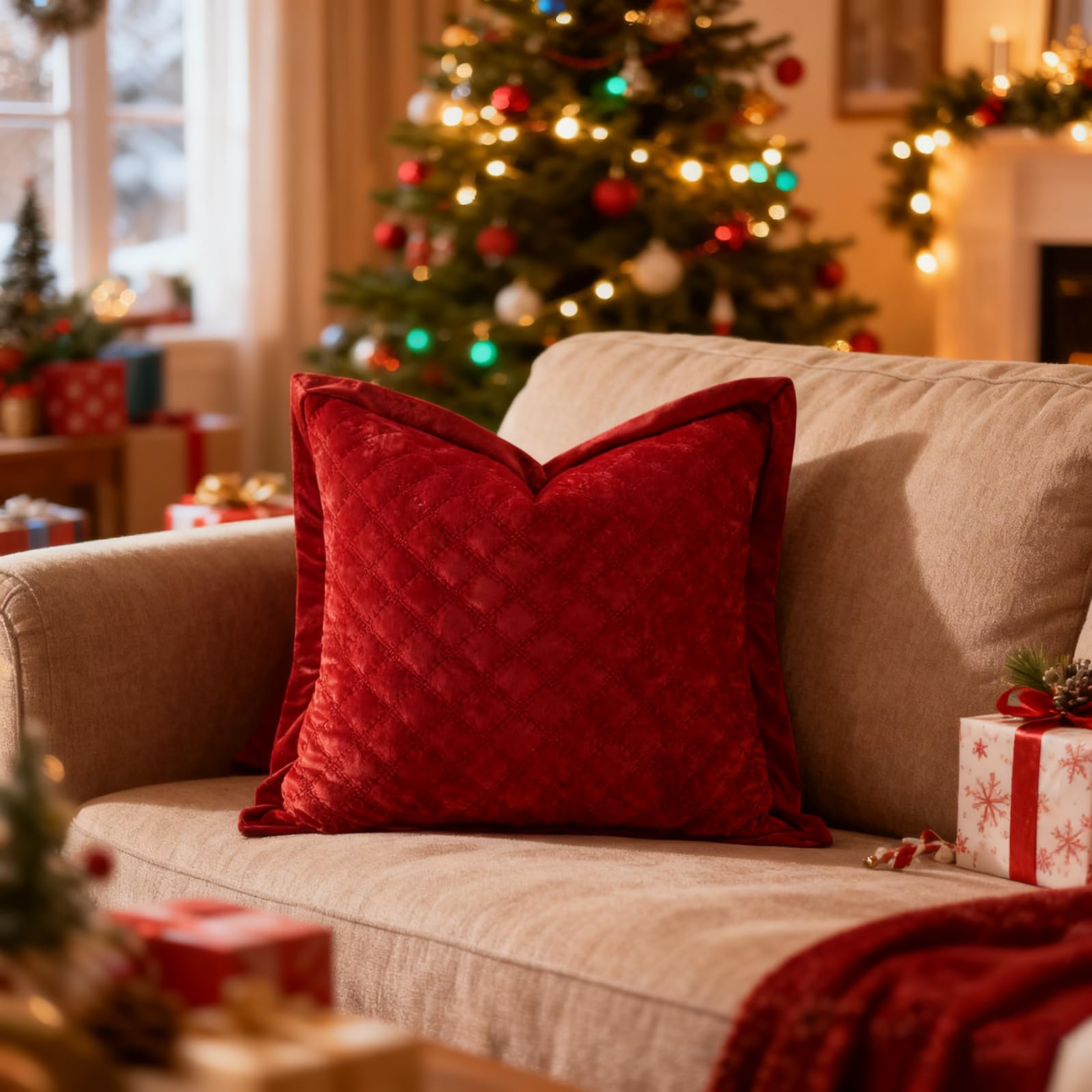 Standard Pillowcase 20X26 1 Piece Pillow Cover with Envelope Closure Rectangular Quilted Pillow Case Soft Decorative Texture Pillow Sham for Bed, Ivory White