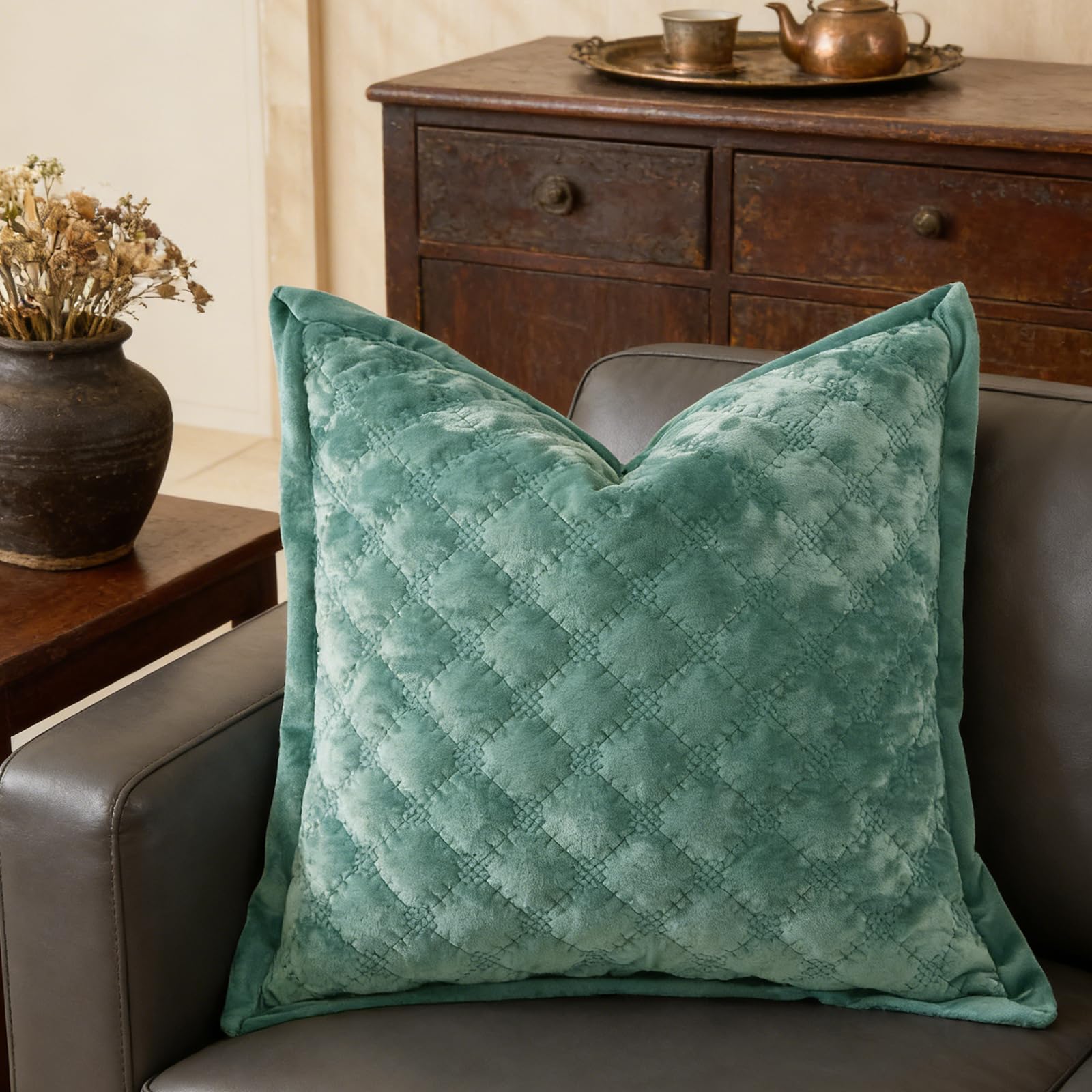 Standard Pillowcase 20X26 1 Piece Pillow Cover with Envelope Closure Rectangular Quilted Pillow Case Soft Decorative Texture Pillow Sham for Bed, Ivory White