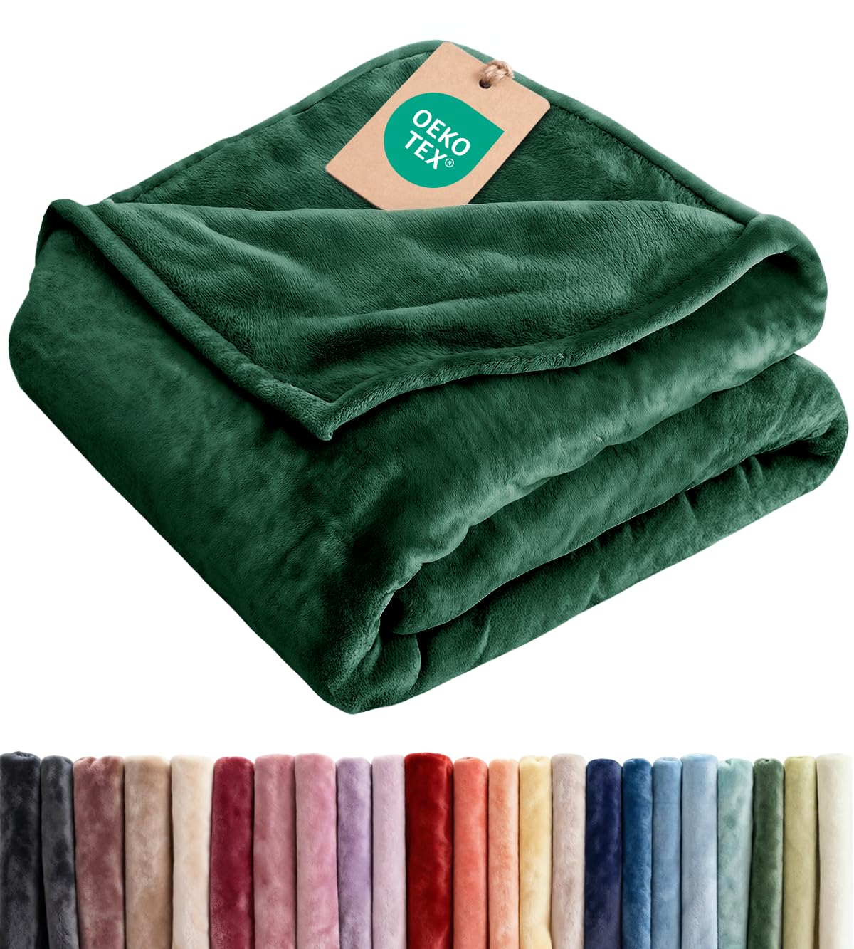 Ultra Soft Fleece Blanket Throw Size - Flannel Fleece Luxury Throw Blanket - Lightweight for Couch Bed Chair - Thick, Warm and Breathable - All Season Cozy Fuzzy, Anti-Static Microplush Bedding, Cream