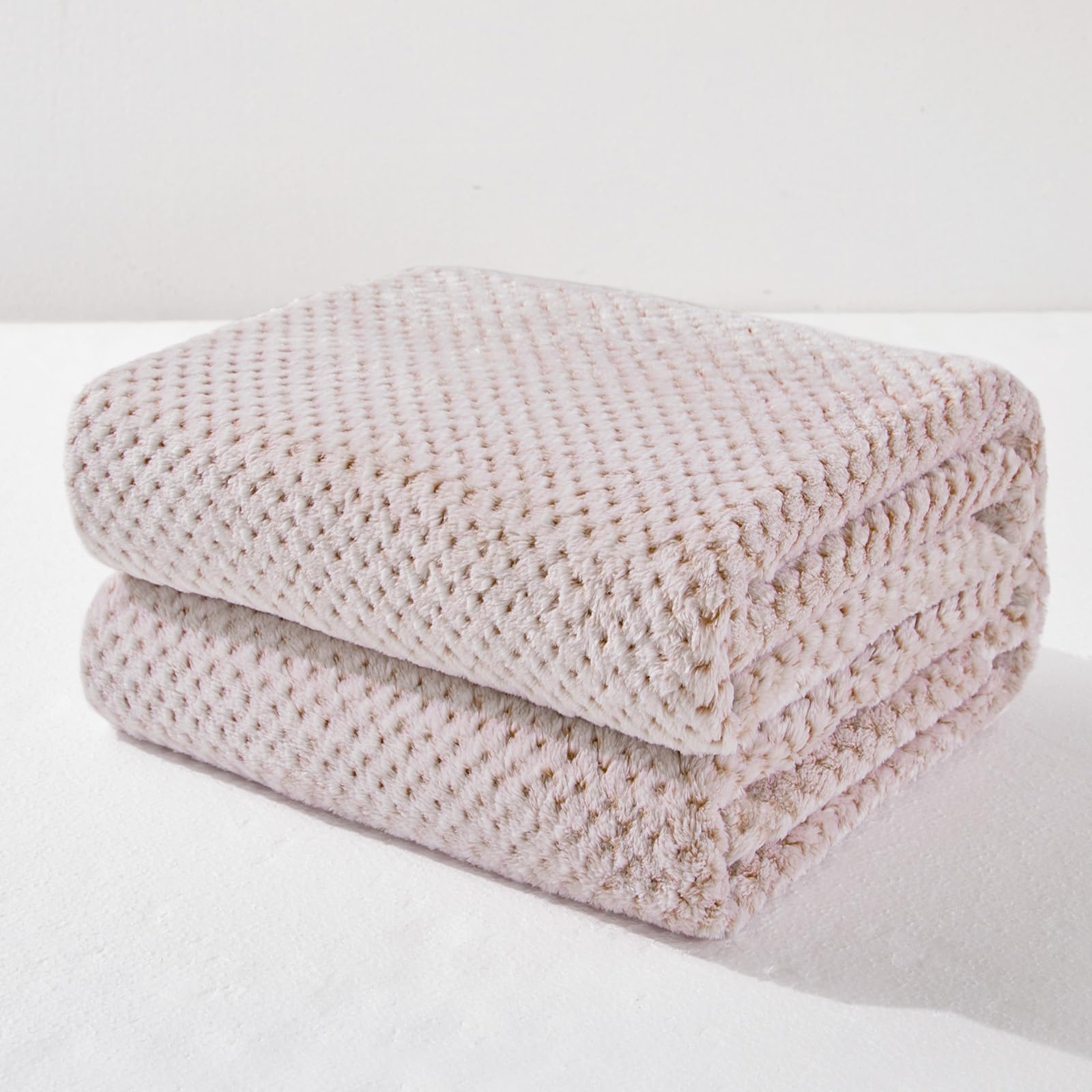Exclusivo Mezcla Fleece Throw Blanket Extra Large, Super Soft and Warm Blankets for Couch, Sofa and Bed Waffle Textured, Cozy, Fuzzy and Lightweight (Slate Blue, 50x70 Inches)