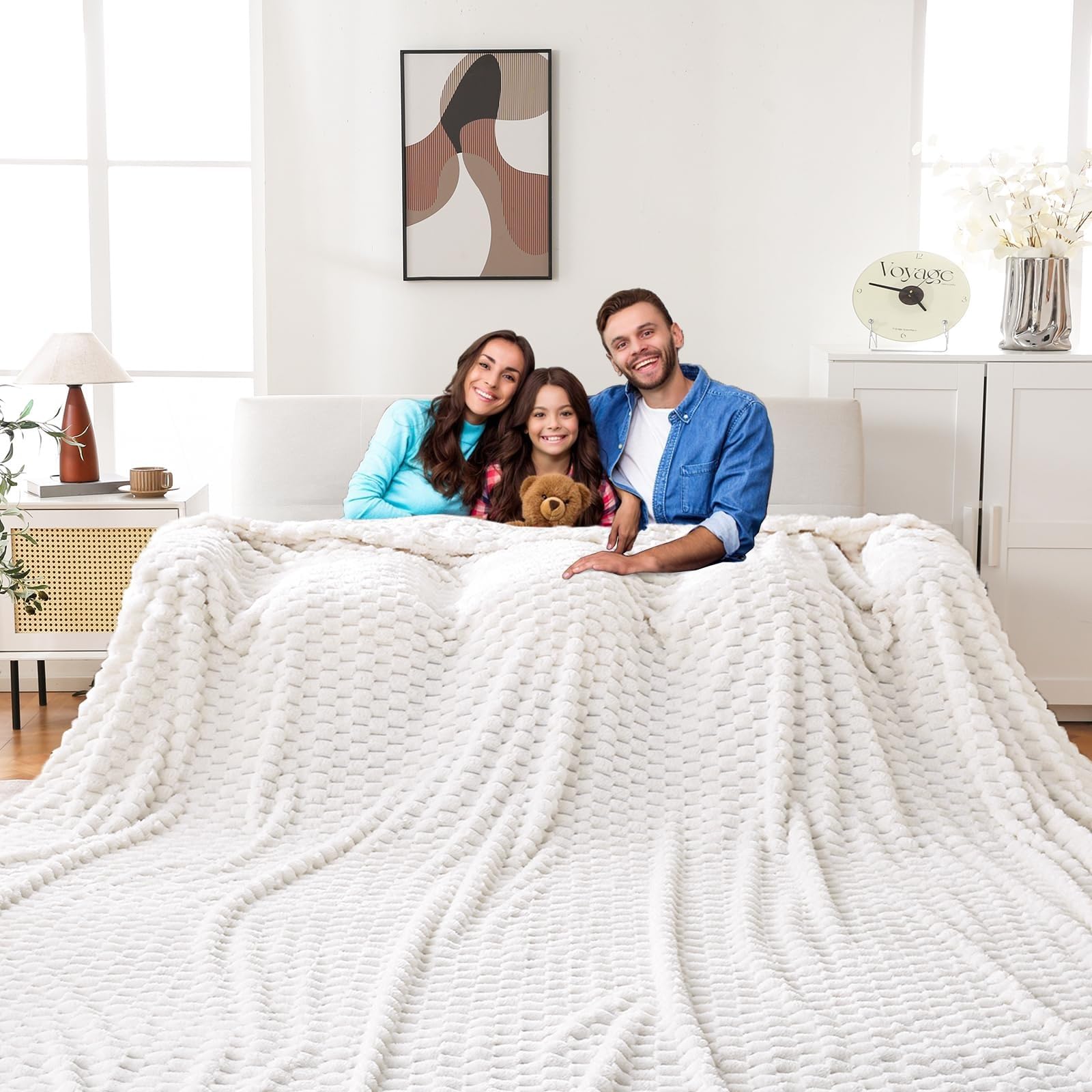 Bnuitland Light Yellow Flannel Throw Blanket (50X40 inches), 300 GSM Fleece Cozy Warm Soft Lightweight Bed Sofa Blanket for Babys and Pets, Suitable for All Seasons