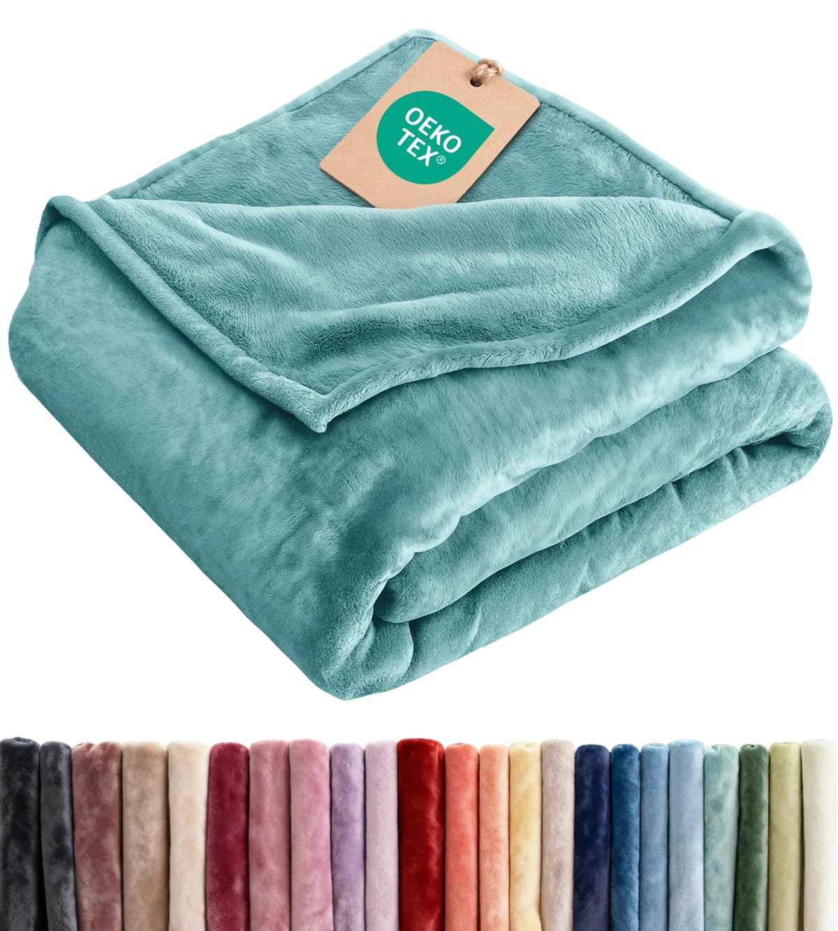 Ultra Soft Fleece Blanket Throw Size - Flannel Fleece Luxury Throw Blanket - Lightweight for Couch Bed Chair - Thick, Warm and Breathable - All Season Cozy Fuzzy, Anti-Static Microplush Bedding, Cream