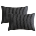 JELLYMONI 2 Pack White Pillowcases Standard Size, Soft Microfiber Striped Tufted Pillow Covers with Envelope Closure (Pillows are not Included)
