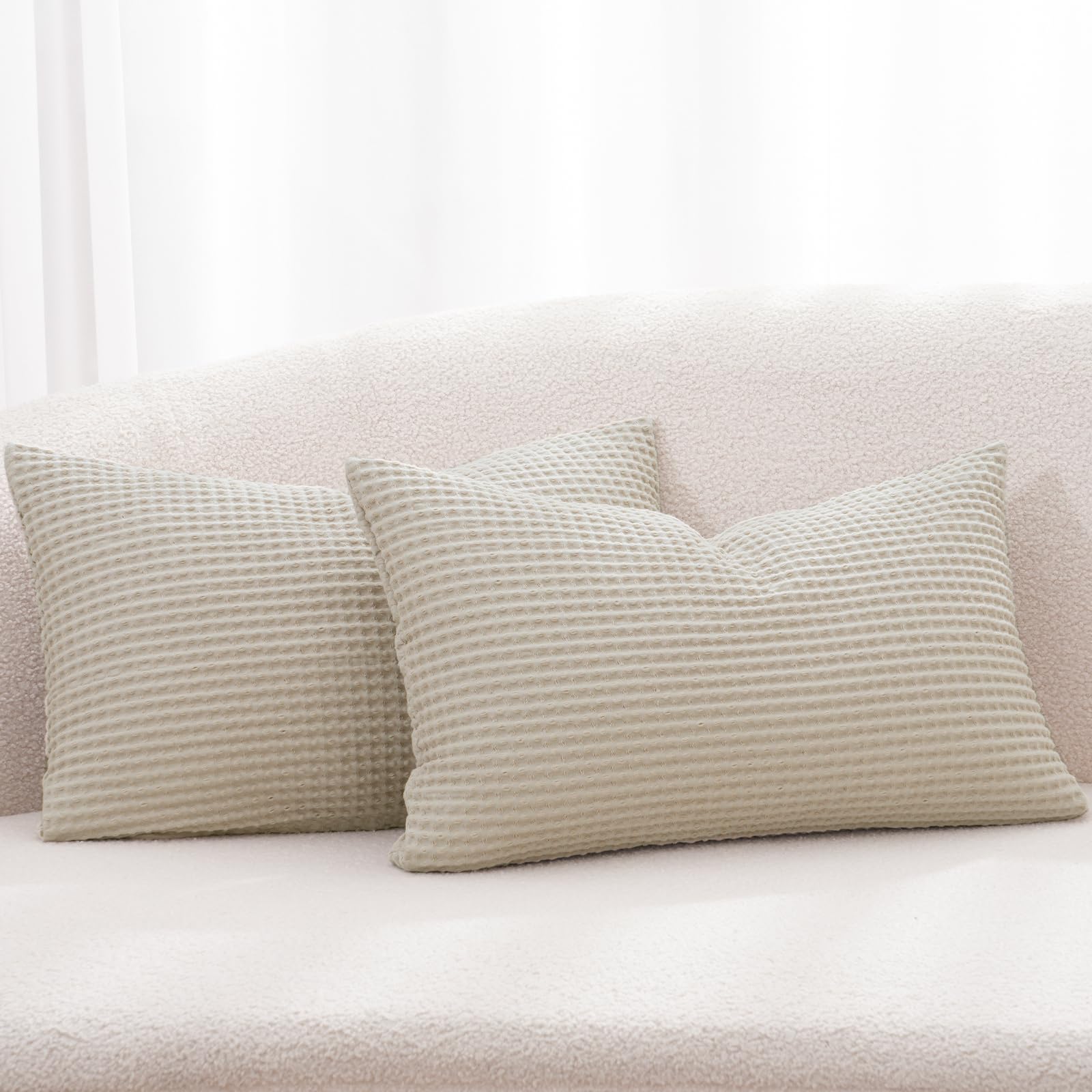 PHF 100% Cotton Waffle Pillow Shams Standard Size, 2 Pack 20" x 26" Soft Skin-Friendly and Breathable Pillowcases, No Filling, Aesthetic Woven Waffle Weave Pillow Covers for Bed, Dark Navy