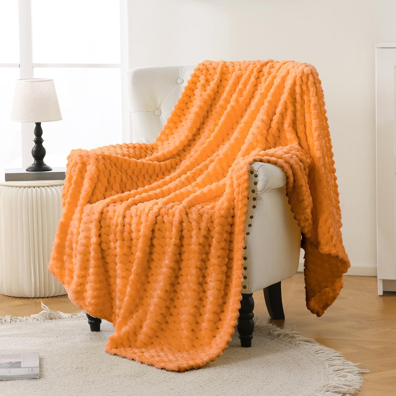 Bnuitland Light Yellow Flannel Throw Blanket (50X40 inches), 300 GSM Fleece Cozy Warm Soft Lightweight Bed Sofa Blanket for Babys and Pets, Suitable for All Seasons