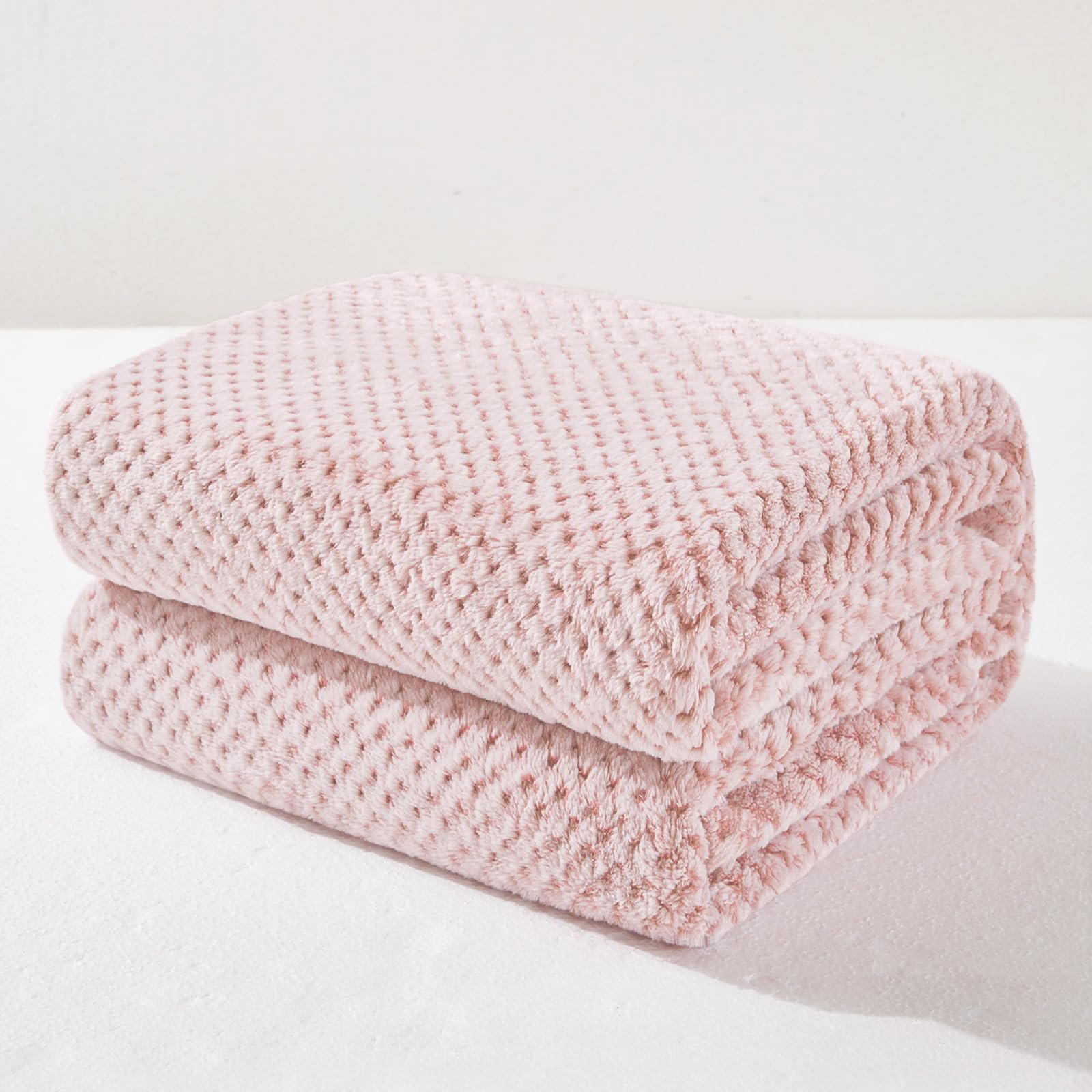 Exclusivo Mezcla Fleece Throw Blanket Extra Large, Super Soft and Warm Blankets for Couch, Sofa and Bed Waffle Textured, Cozy, Fuzzy and Lightweight (Slate Blue, 50x70 Inches)