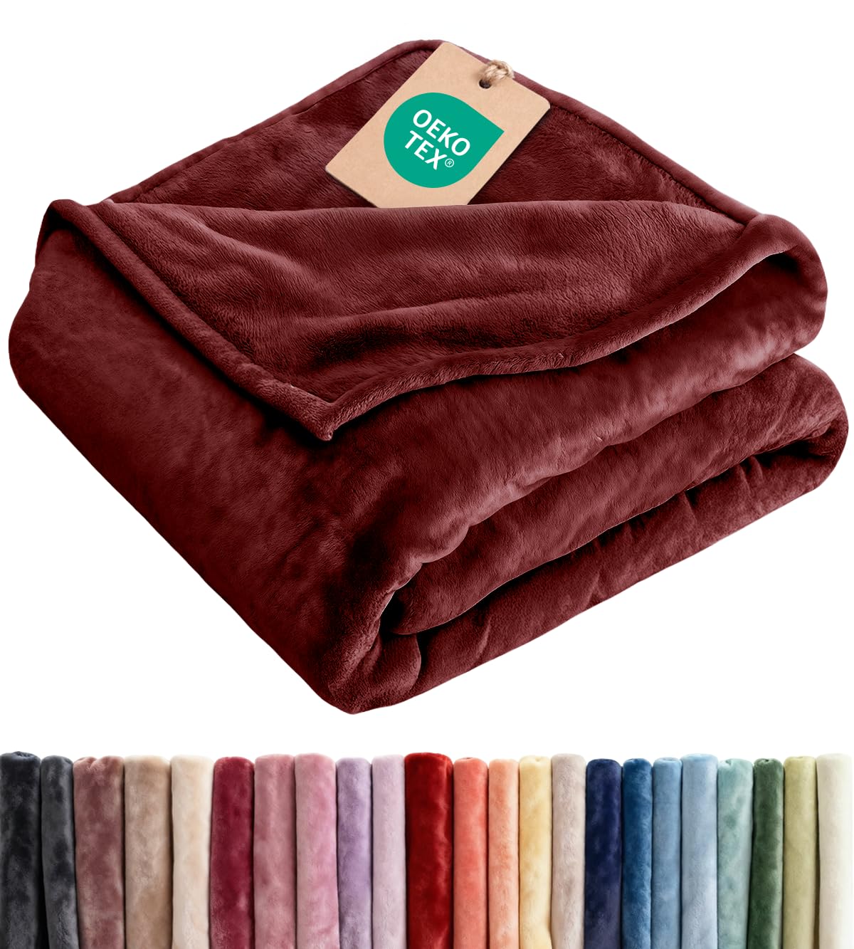 Ultra Soft Fleece Blanket Throw Size - Flannel Fleece Luxury Throw Blanket - Lightweight for Couch Bed Chair - Thick, Warm and Breathable - All Season Cozy Fuzzy, Anti-Static Microplush Bedding, Cream