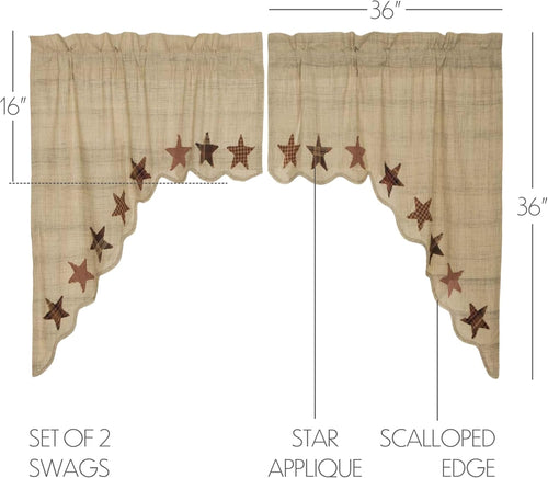 Abilene Star Swag Set of 2
