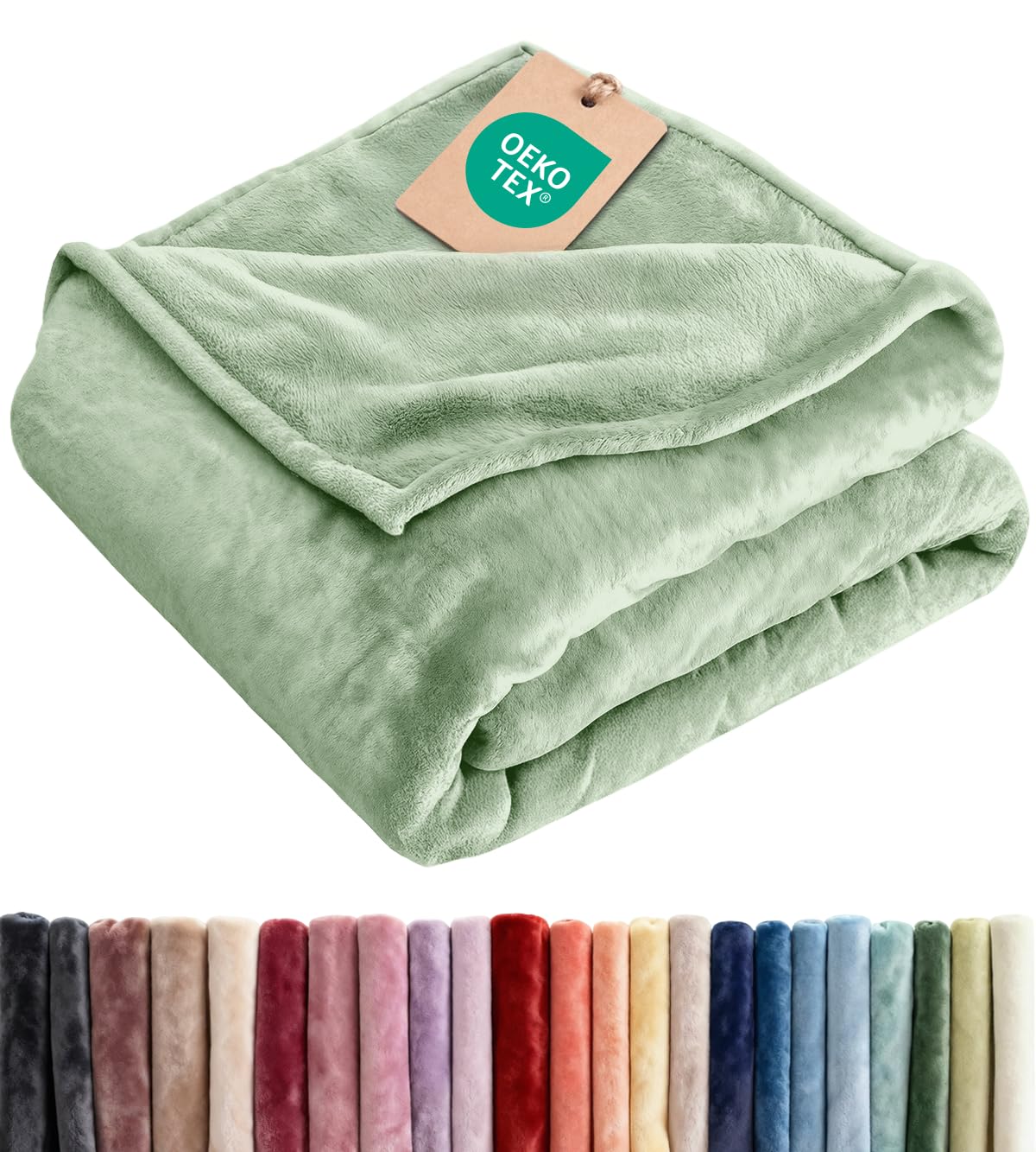Ultra Soft Fleece Blanket Throw Size - Flannel Fleece Luxury Throw Blanket - Lightweight for Couch Bed Chair - Thick, Warm and Breathable - All Season Cozy Fuzzy, Anti-Static Microplush Bedding, Cream