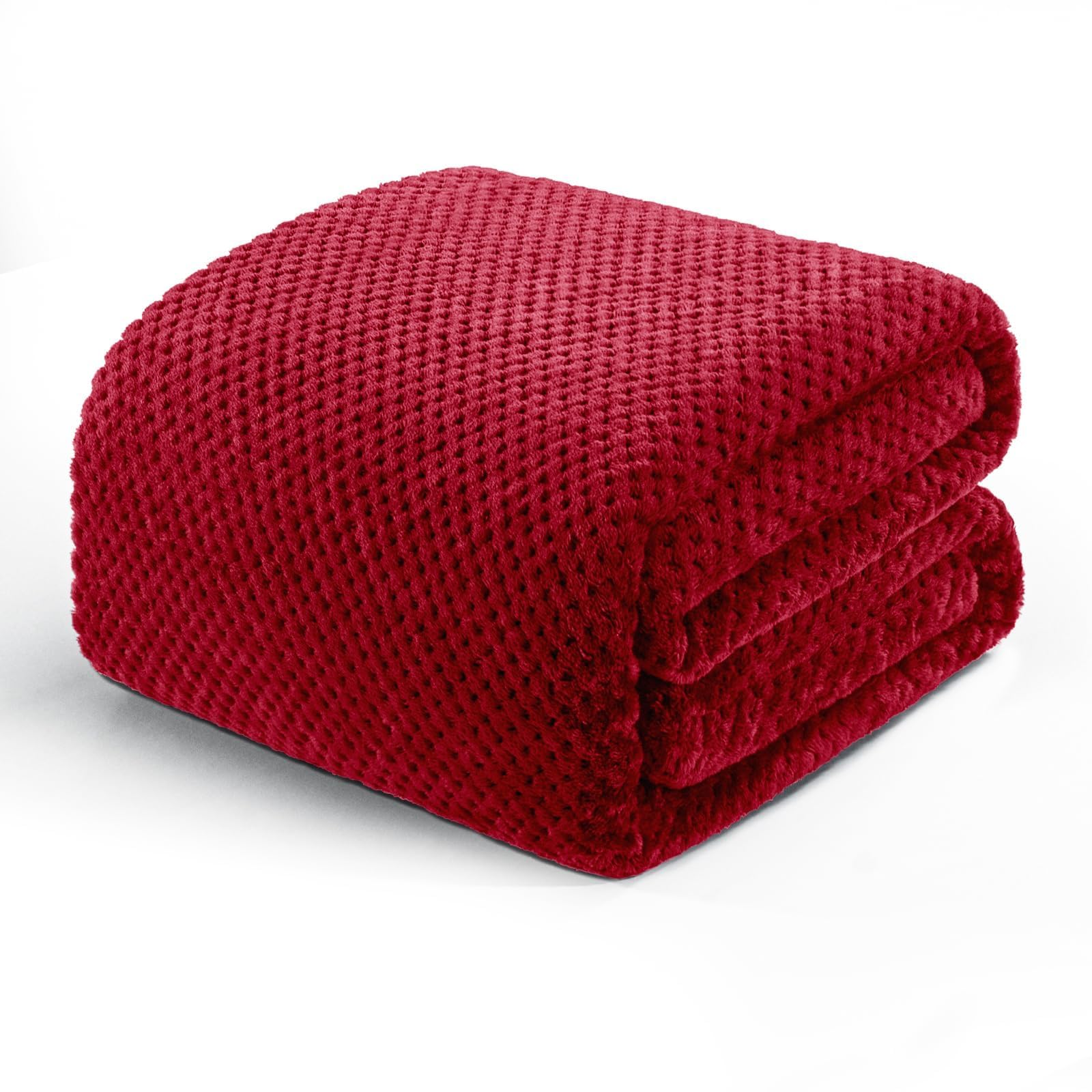 Exclusivo Mezcla Fleece Throw Blanket Extra Large, Super Soft and Warm Blankets for Couch, Sofa and Bed Waffle Textured, Cozy, Fuzzy and Lightweight (Slate Blue, 50x70 Inches)