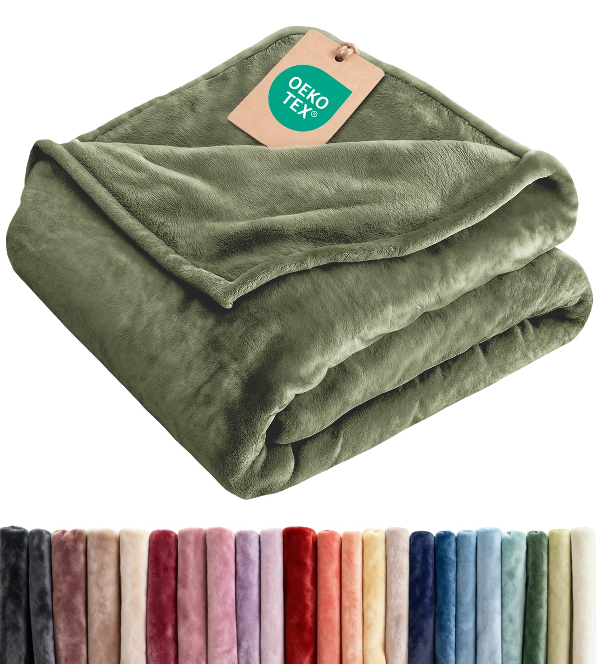 Ultra Soft Fleece Blanket Throw Size - Flannel Fleece Luxury Throw Blanket - Lightweight for Couch Bed Chair - Thick, Warm and Breathable - All Season Cozy Fuzzy, Anti-Static Microplush Bedding, Cream