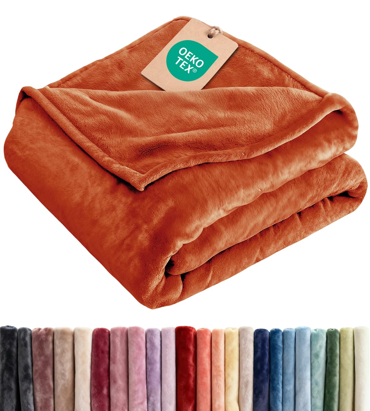 Ultra Soft Fleece Blanket Throw Size - Flannel Fleece Luxury Throw Blanket - Lightweight for Couch Bed Chair - Thick, Warm and Breathable - All Season Cozy Fuzzy, Anti-Static Microplush Bedding, Cream