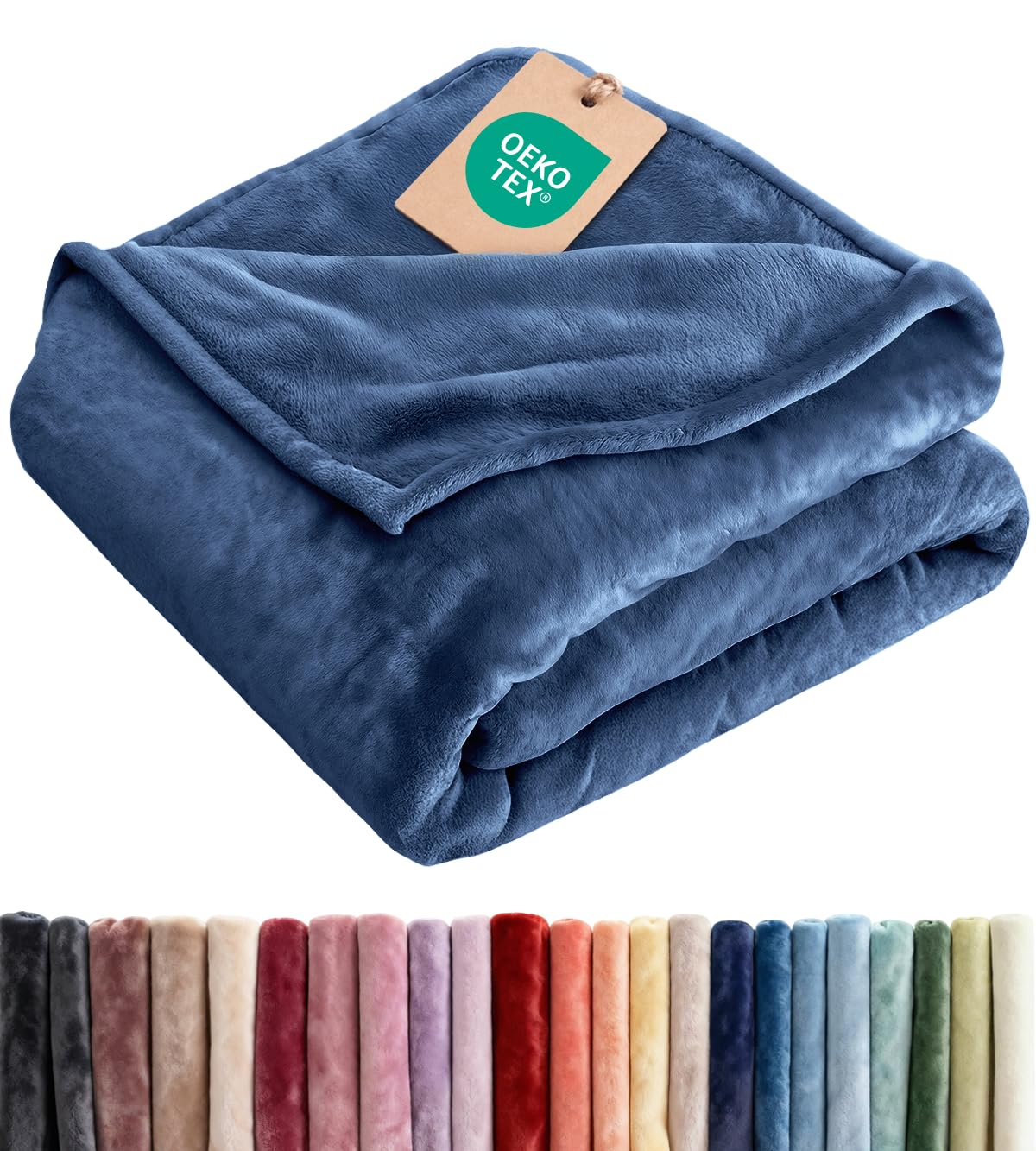 Ultra Soft Fleece Blanket Throw Size - Flannel Fleece Luxury Throw Blanket - Lightweight for Couch Bed Chair - Thick, Warm and Breathable - All Season Cozy Fuzzy, Anti-Static Microplush Bedding, Cream