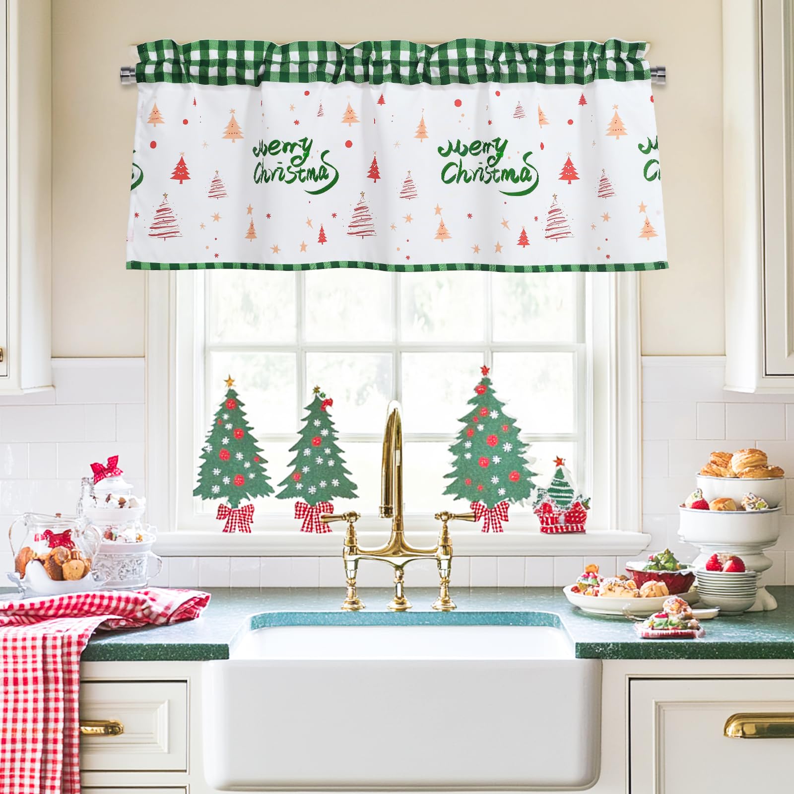 DWCN Valance Curtains for Living Room, Kitchen Valance Solid Short Topper, Rod Pocket Bathroom/Basement Curtain for Window Treatment, 1 Panel, 60 X 18 Inch, Grey