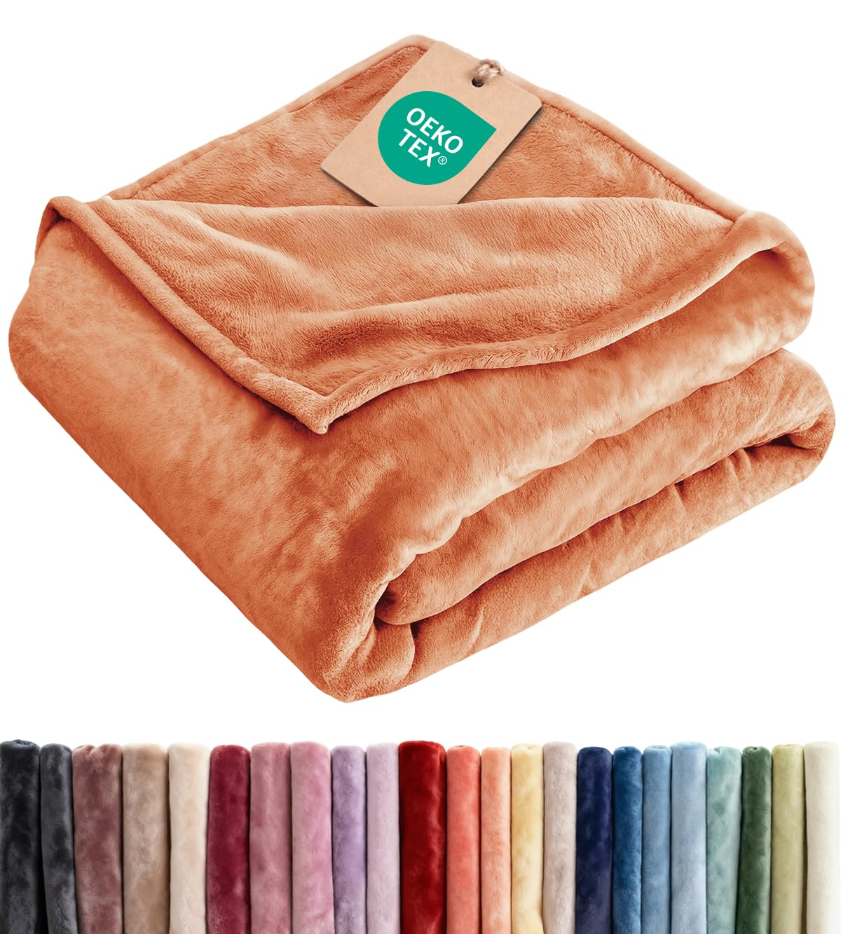 Ultra Soft Fleece Blanket Throw Size - Flannel Fleece Luxury Throw Blanket - Lightweight for Couch Bed Chair - Thick, Warm and Breathable - All Season Cozy Fuzzy, Anti-Static Microplush Bedding, Cream