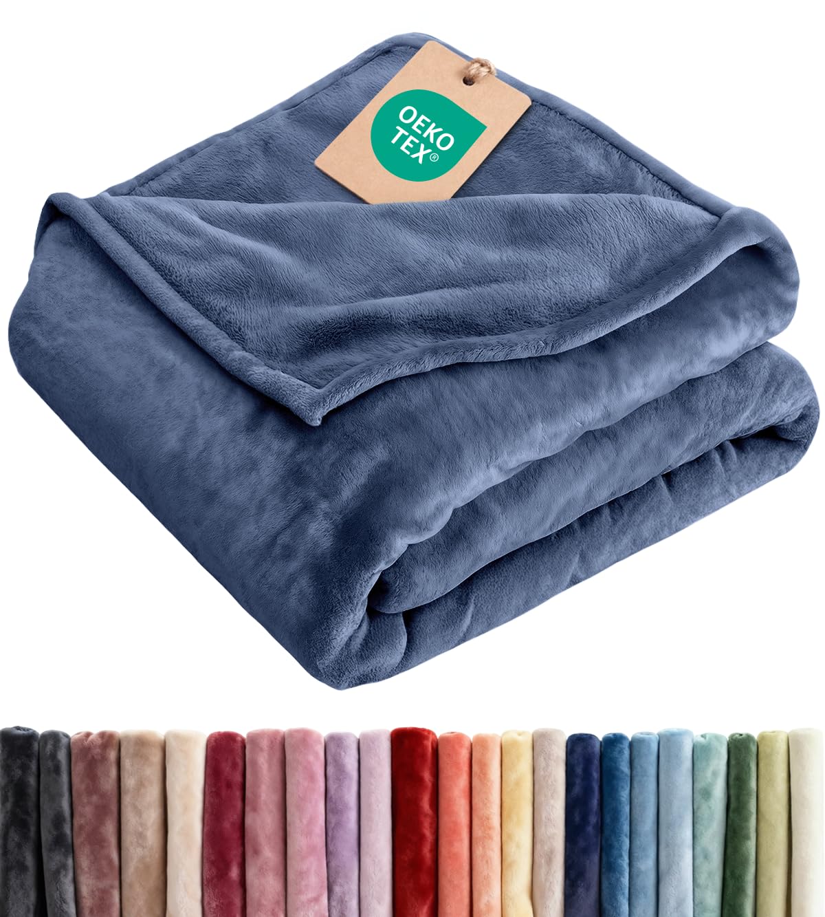 Ultra Soft Fleece Blanket Throw Size - Flannel Fleece Luxury Throw Blanket - Lightweight for Couch Bed Chair - Thick, Warm and Breathable - All Season Cozy Fuzzy, Anti-Static Microplush Bedding, Cream