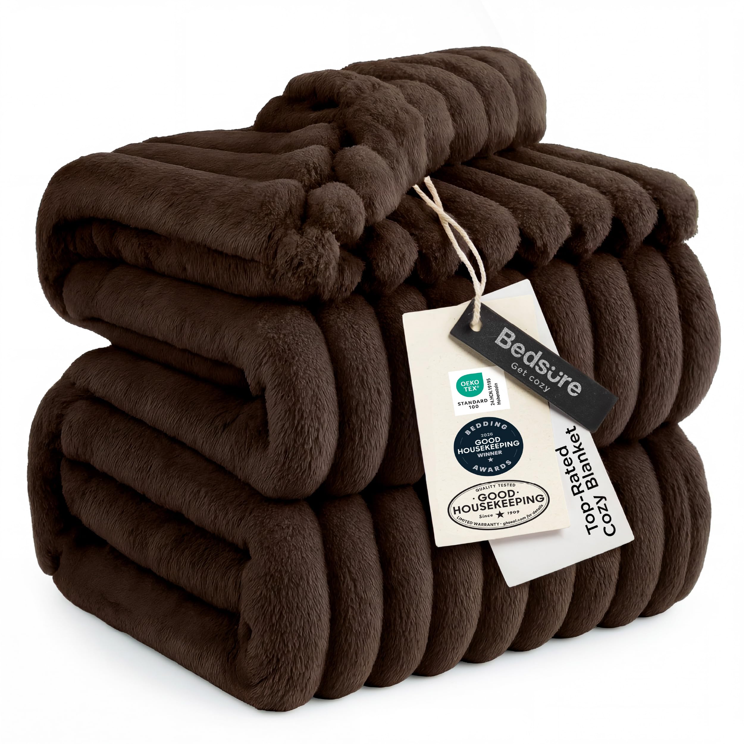 Bedsure GentleSoft King Size Blanket for Bed - Cozy Soft Blankets for Women, Cute Large Bedding Fleece Throws for Girls, Off White, 108x90 Inches